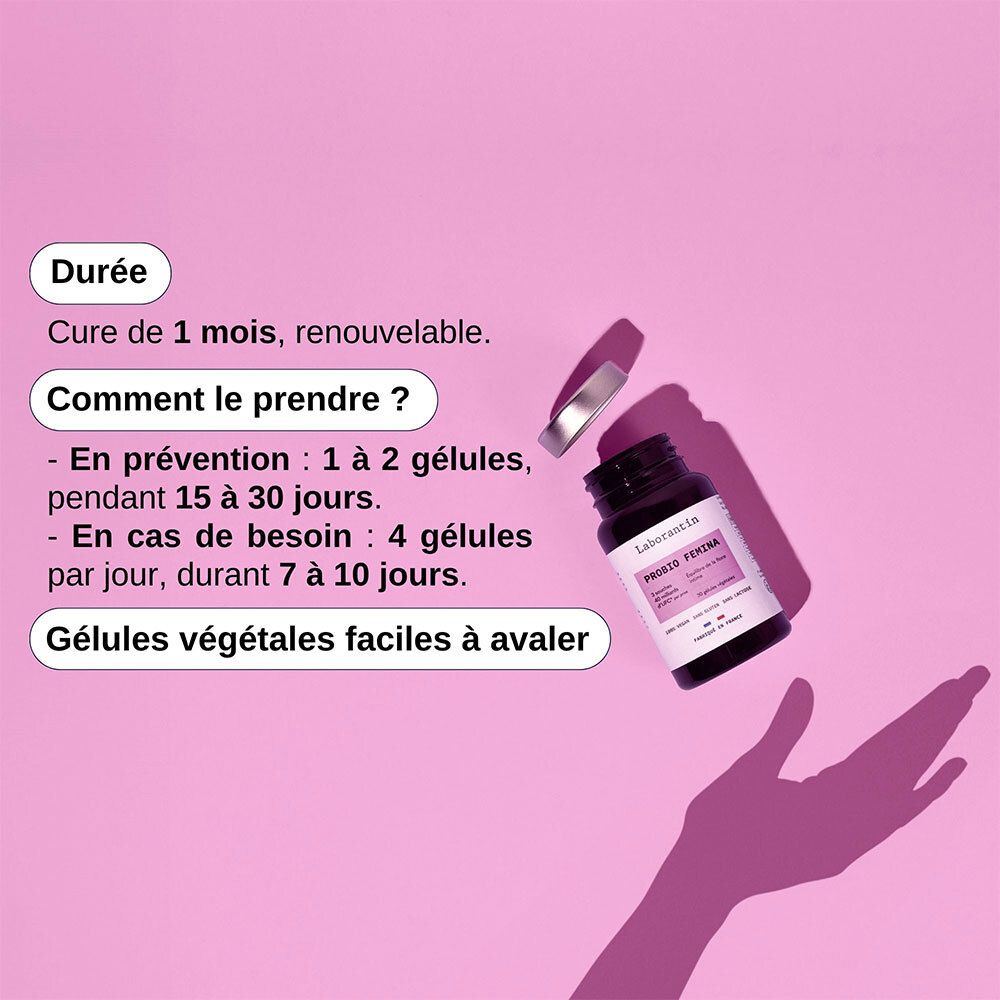 Anwendungshinweise. Einnahme: 1-2 Kapseln für 15-30 Tage, oder 4 Kapseln für 7-10 Tage. Pflanzliche Kapseln. Flasche und Hand im Schatten.