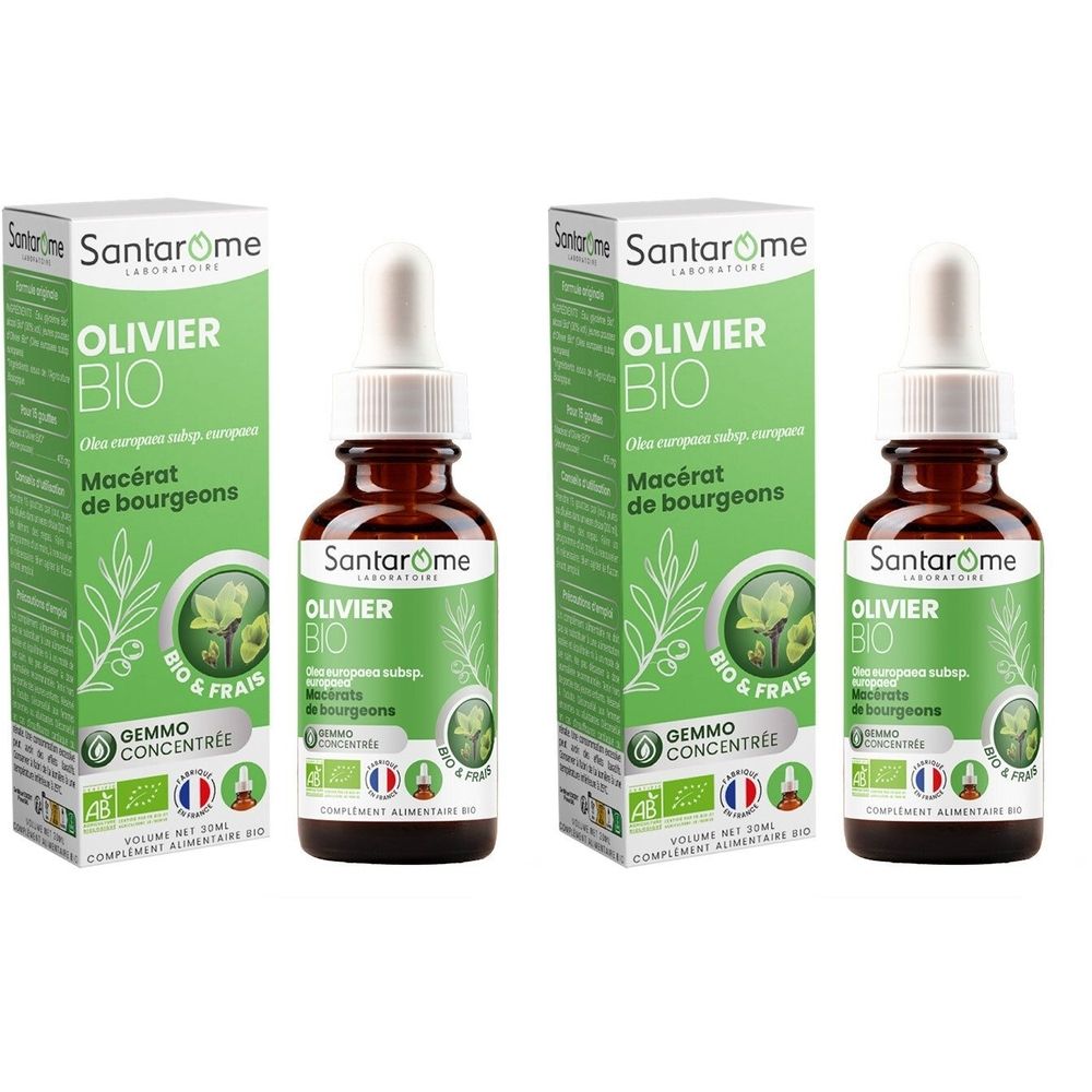 Zwei Flaschen und Verpackungen. Braune Glasflaschen mit Pipette. Grüne Verpackung mit Produktnamen und Logo.