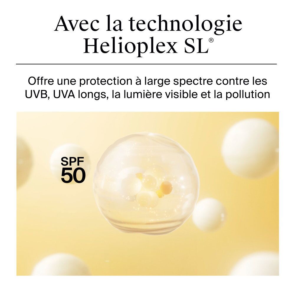 Neutrogena-Logo. SPF50+ in Kugel. Bietet Breitbandschutz gegen UVB, UVA, sichtbares Licht und Umweltverschmutzung.