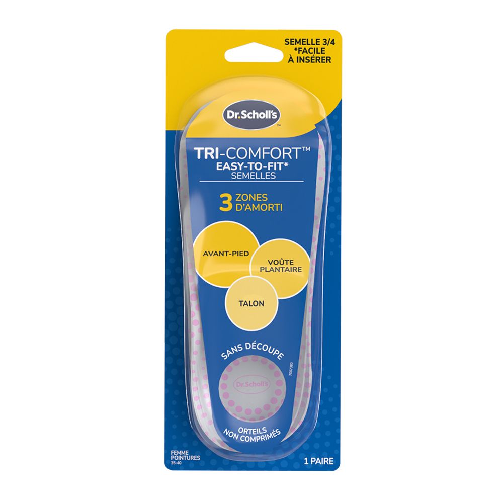 Dr. Scholl's Tri-Comfort Einlegesohlen mit 3 Zonen Dämpfung. Für Damen, Größe 37-40.