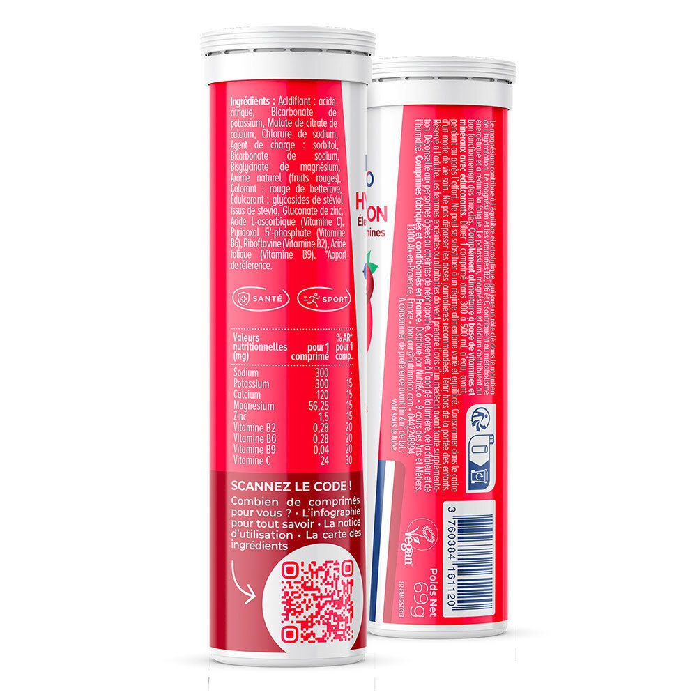 Rückseite der weißen Tube. Zutatenliste, Nährwertangaben, QR-Code. Vegan-Logo. Gewicht: 69g.