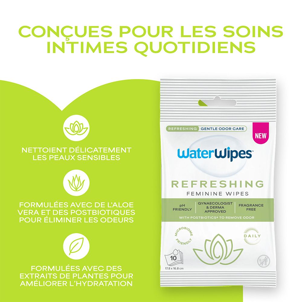 WaterWipes Frische Intimpflegetücher: Sanfte Reinigung für empfindliche Haut.