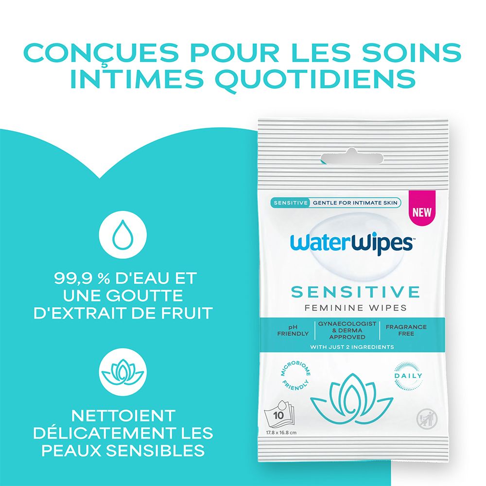 WaterWipes Feuchttücher für empfindliche Haut: 99,9% Wasser, sanfte Reinigung.
