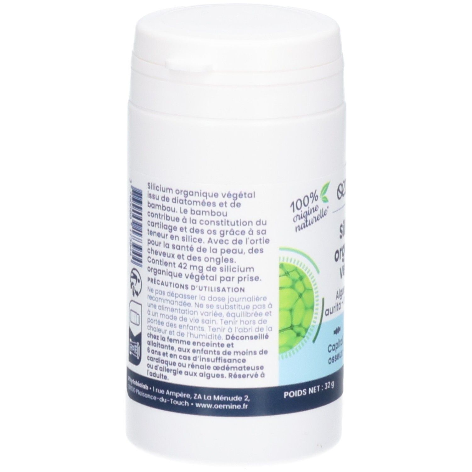 Rückseite einer weißen Dose mit Produktinformationen und Inhaltsstoffen.