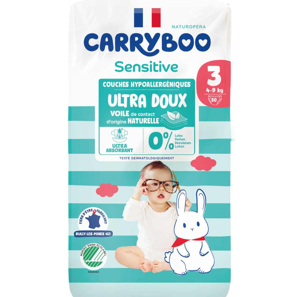 CARRYBOO Sensitive Babywindeln – Größe 4 (4–9 kg)