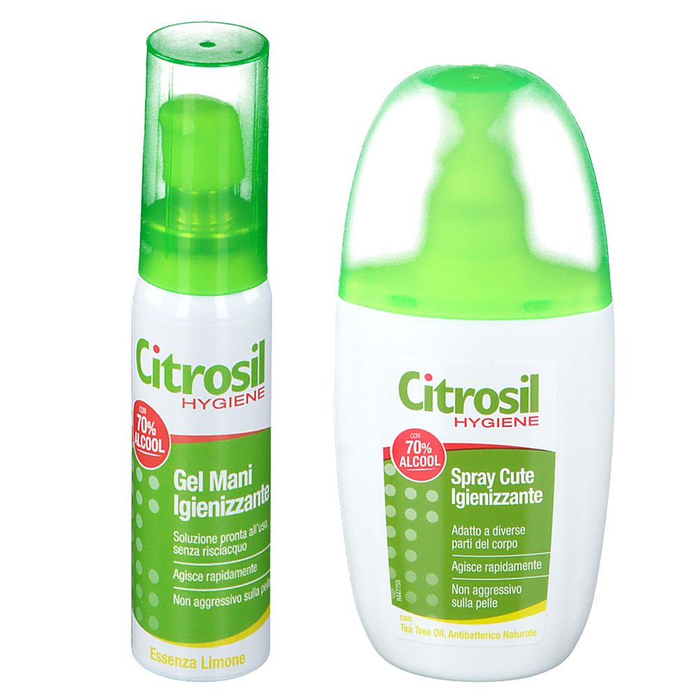 Citrosil HYGIENE Gel Désinfectant mains 25 ml + Spray Désinfectant peau