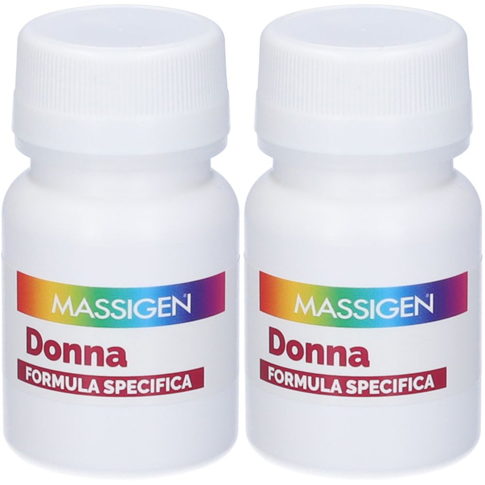 Deux boîtes "DONNA", 12 vitamines, 8 minéraux. Marque MASSIGEN, Marco Viti.