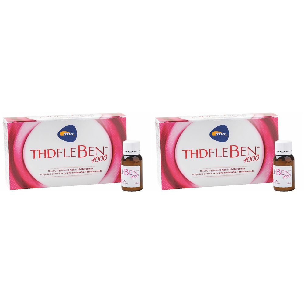 Deux boîtes et flacons. Sur les boîtes, on lit THDFLEBEN 1000. Sur les flacons, on lit BEN.