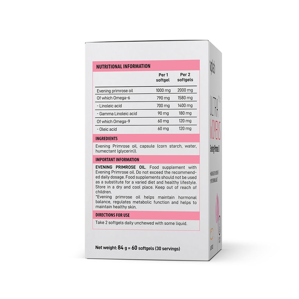 Rückseite der Schachtel mit Nährwertangaben und Inhaltsstoffen. Anweisungen zur Anwendung. Nettogewicht 84 g.