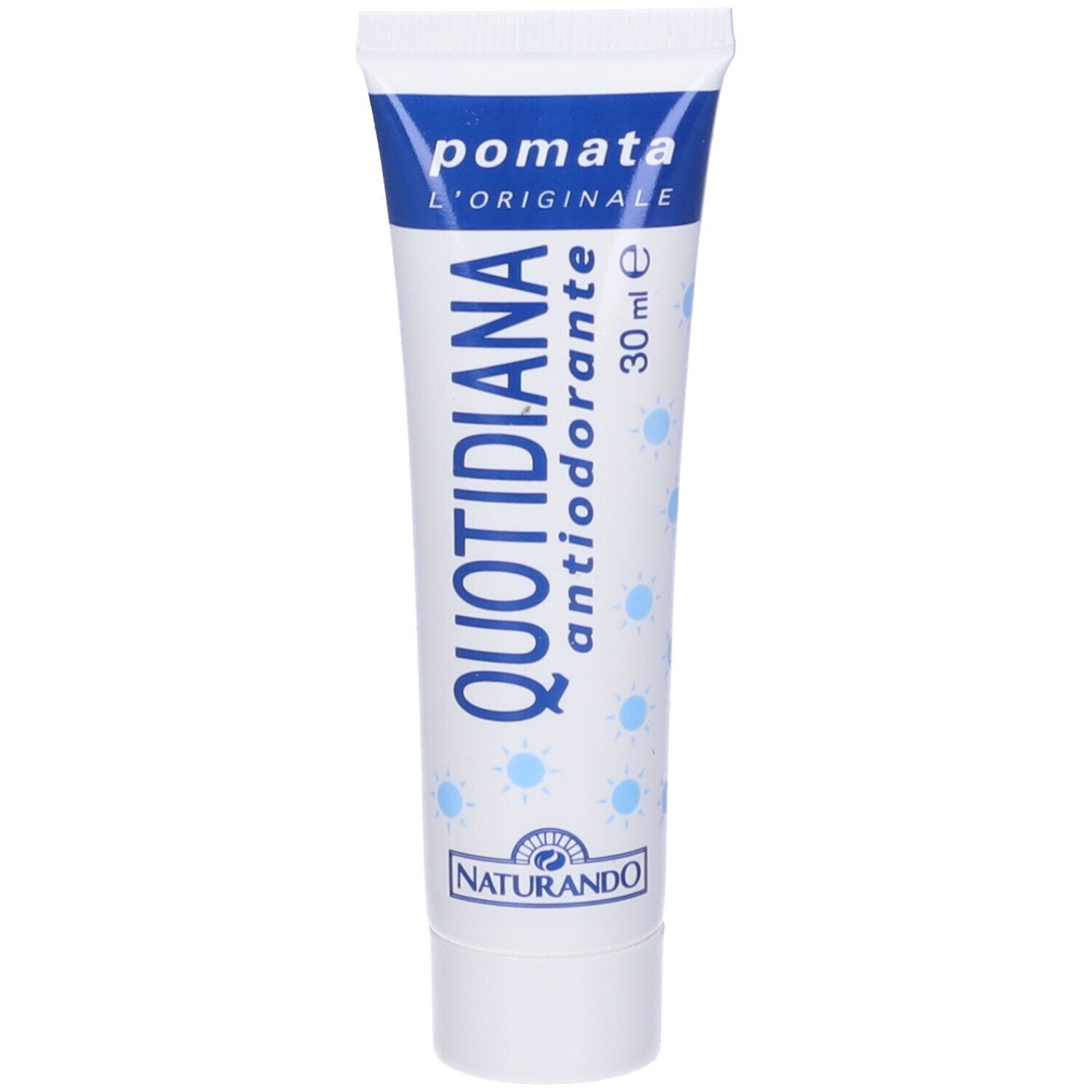 Creme-Tube. Aufschrift: QUOTIDIANA antiodorante, 30 ml. Marke: NATURANDO.