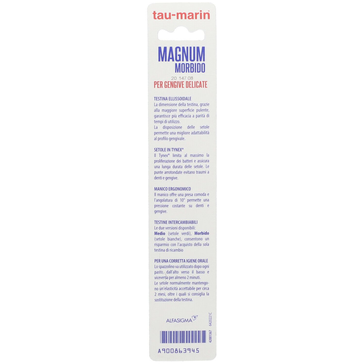 Tau-marin® Magnum Brosse à dents à tête interchangeable Soft