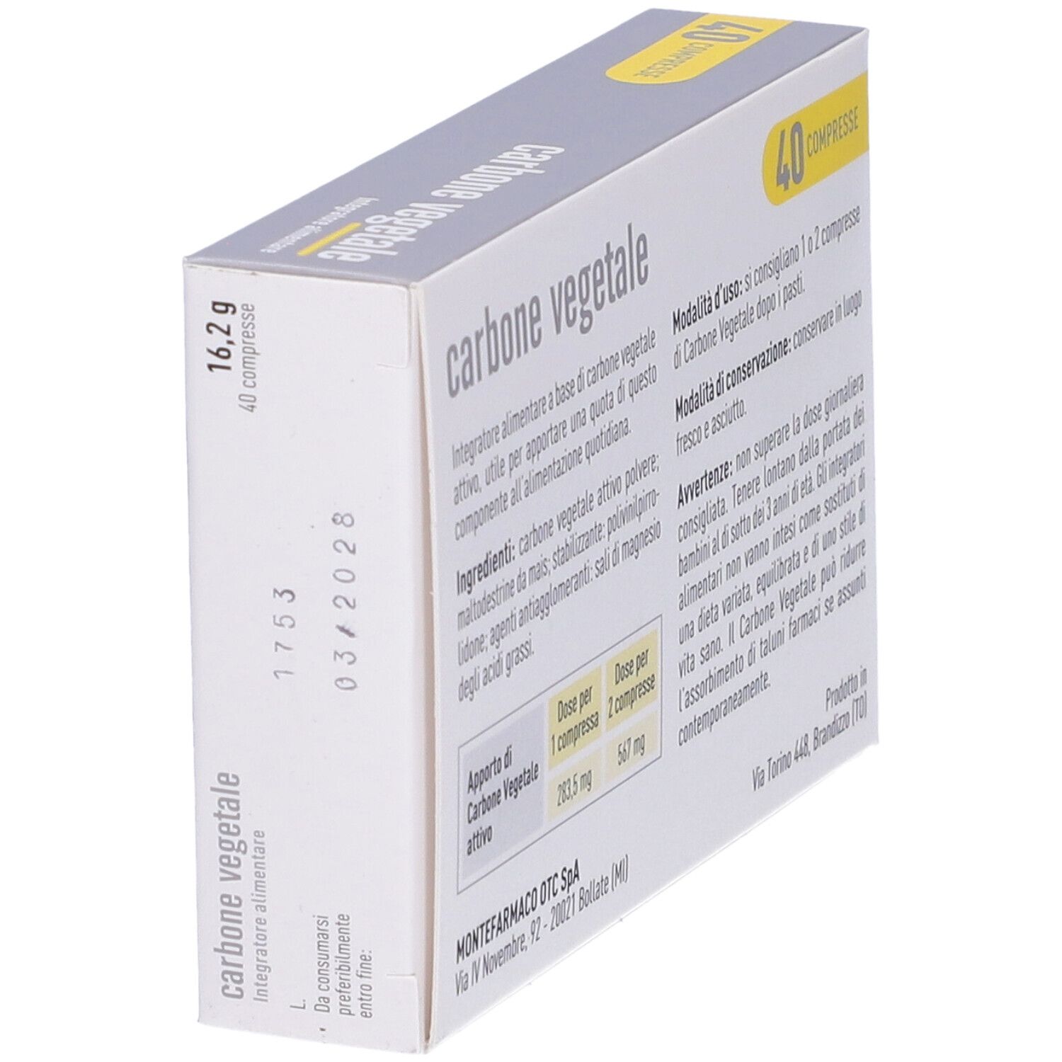 MONTEFARMACO OTC charbon végétal - comprimés