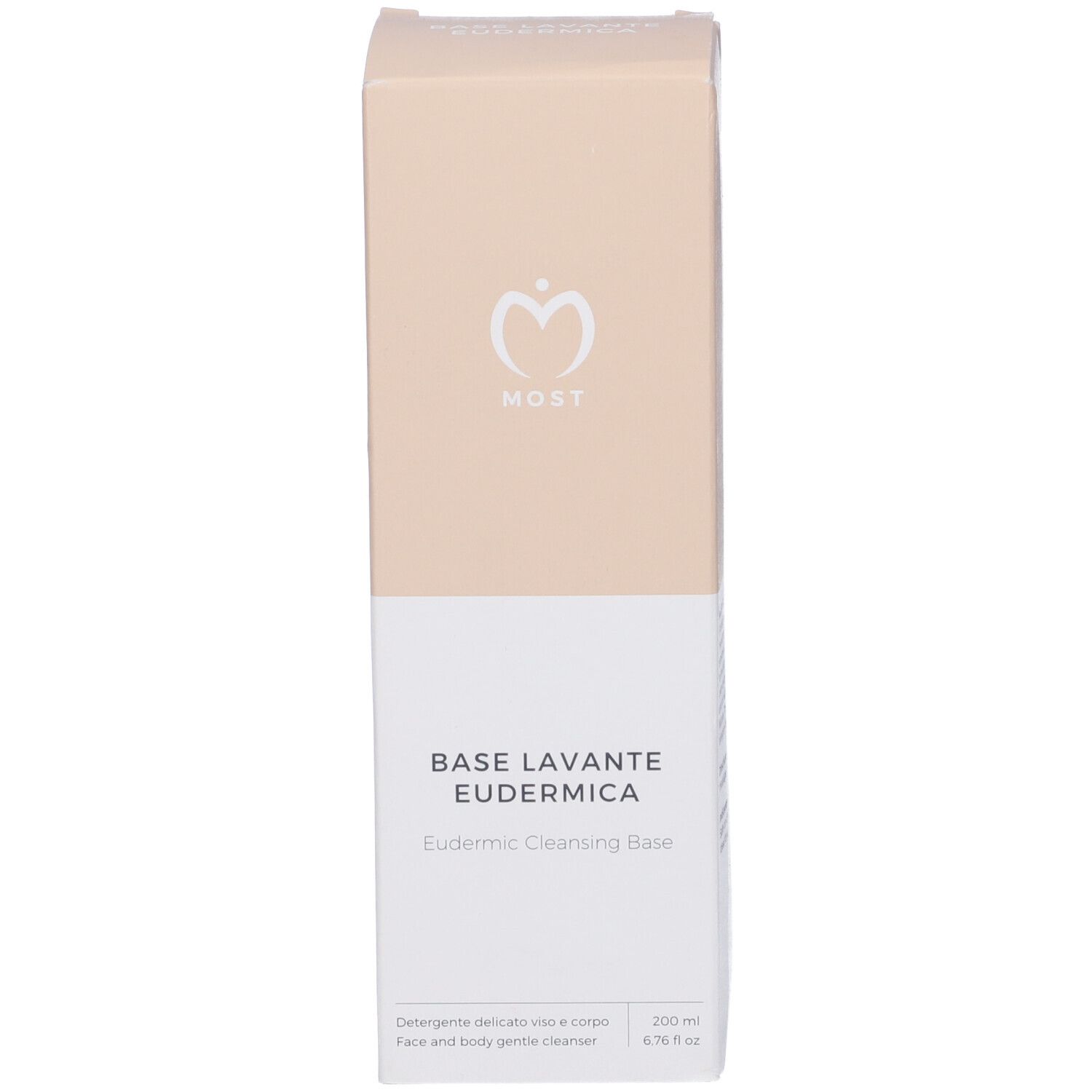 Karton, zweifarbig. Aufschrift: Base Lavante Eudermica. Logo: Herz. 200 ml.
