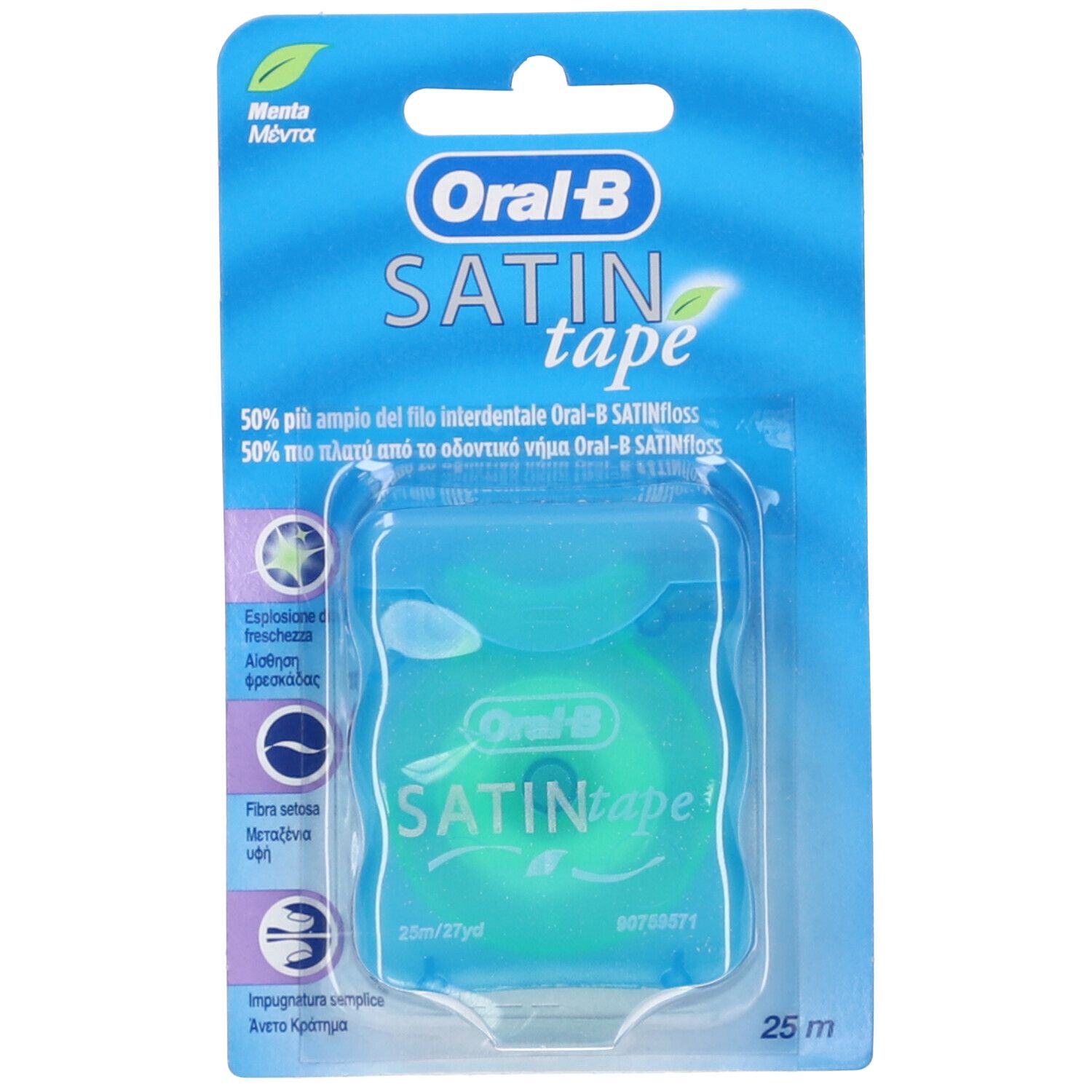 Oral-B® Fil dentaire SATINtape 25 m bleu Carte blister