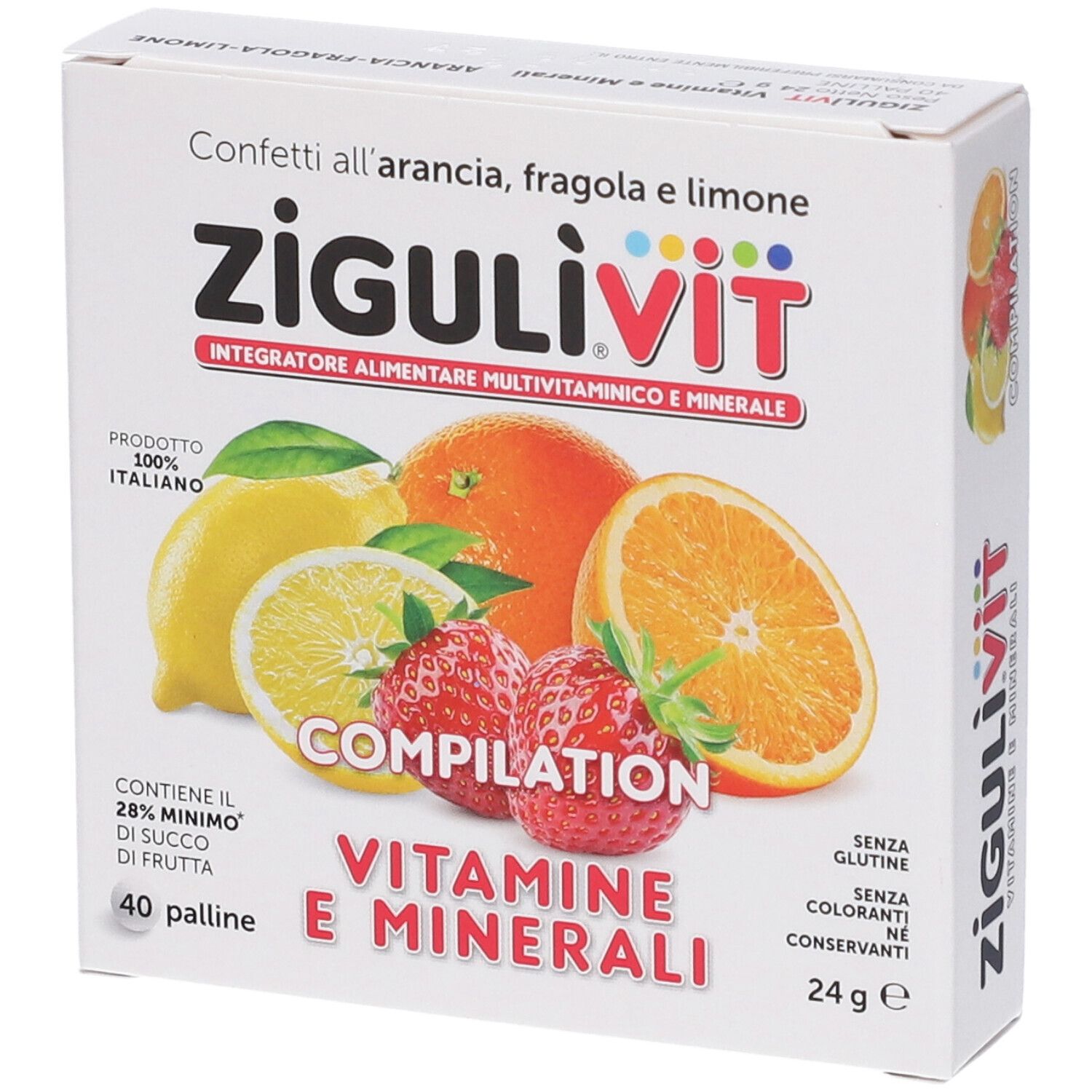 Emballage Zigulivit Vitamines et Minéraux avec fruits.