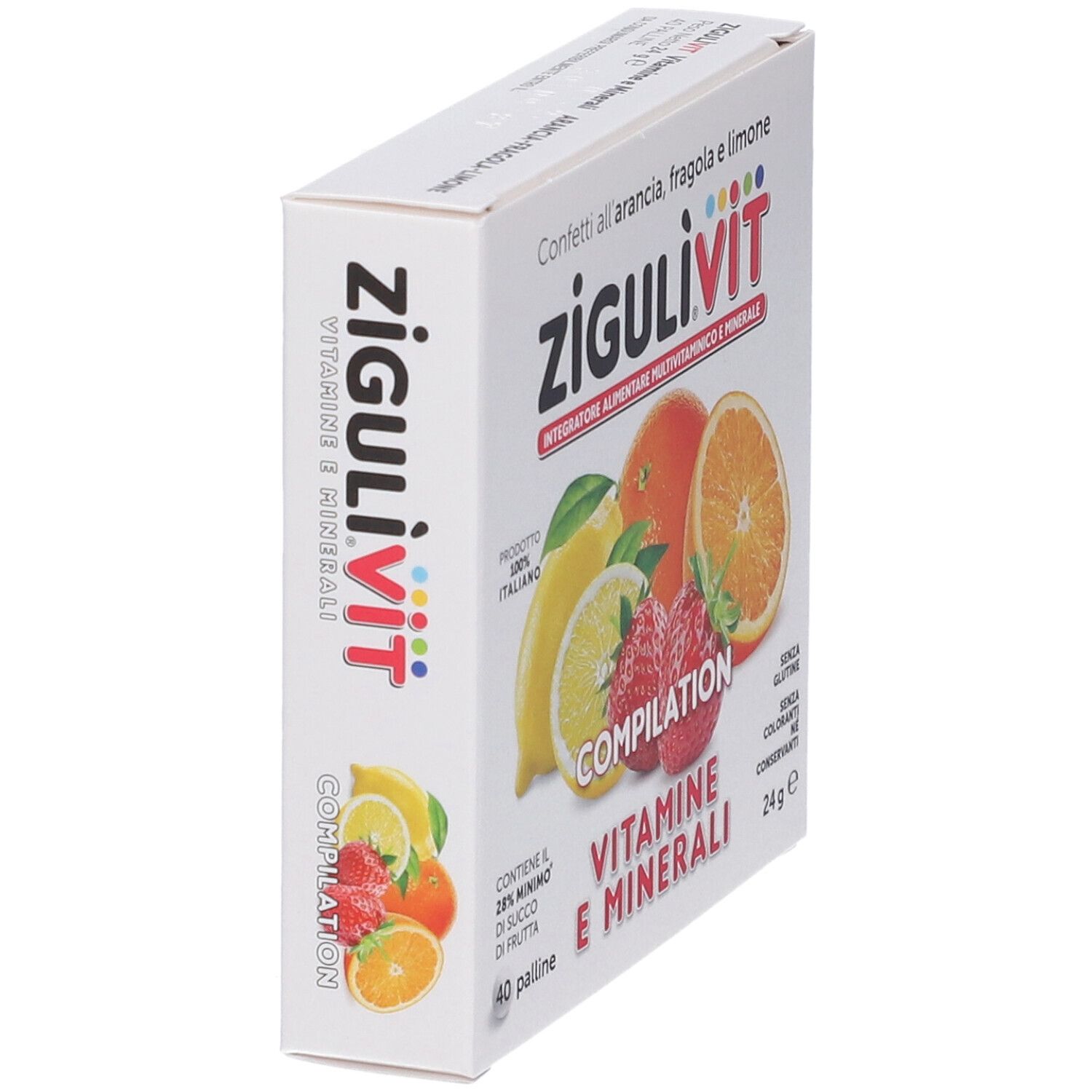 Emballage Zigulivit Vitamines et Minéraux, vue latérale.