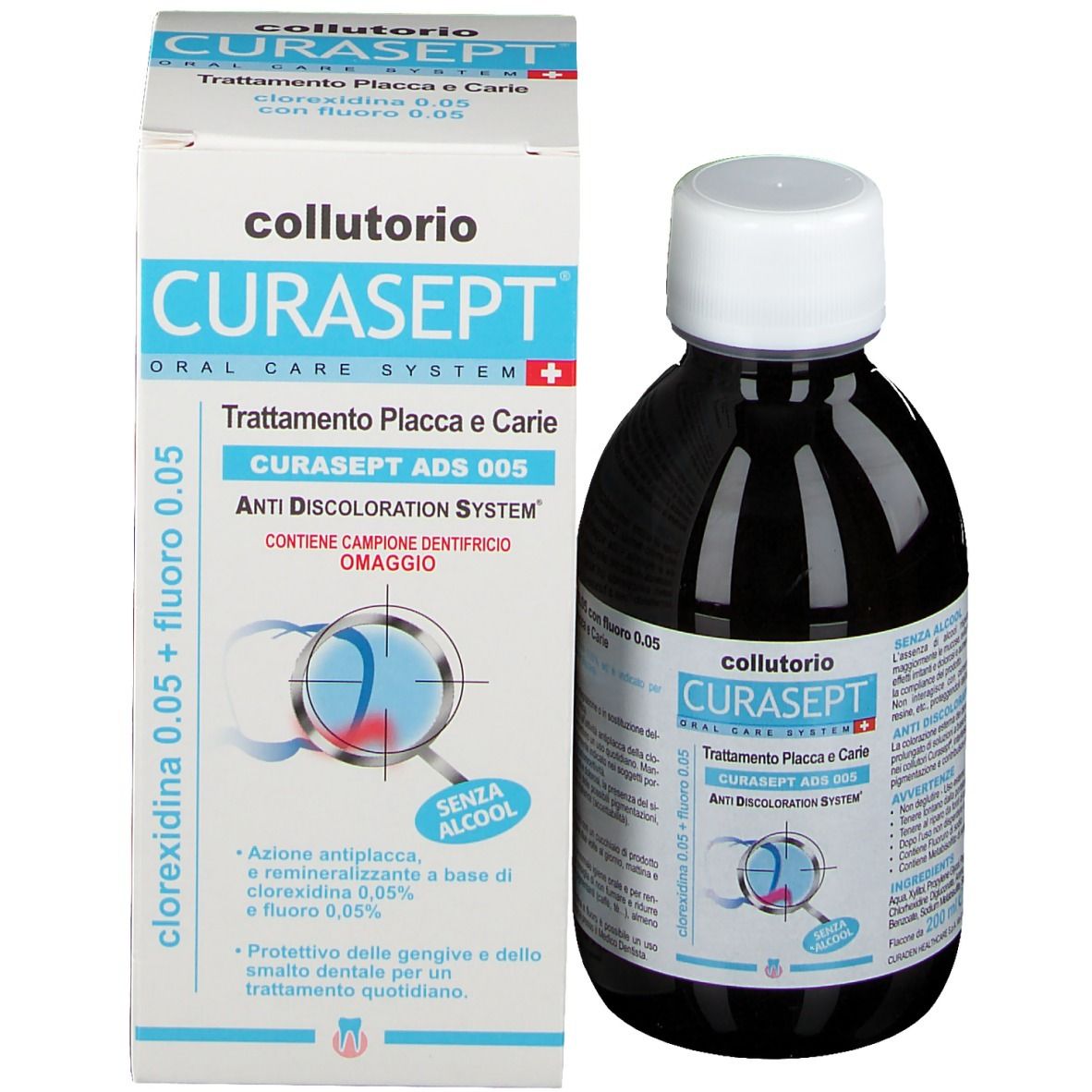 Curasept® Mundwasser-Behandlungsplatte und Karies