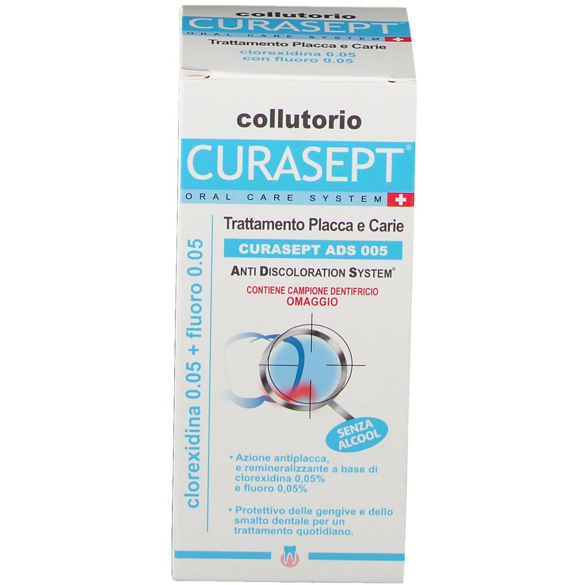 Curasept® Mundwasser-Behandlungsplatte und Karies