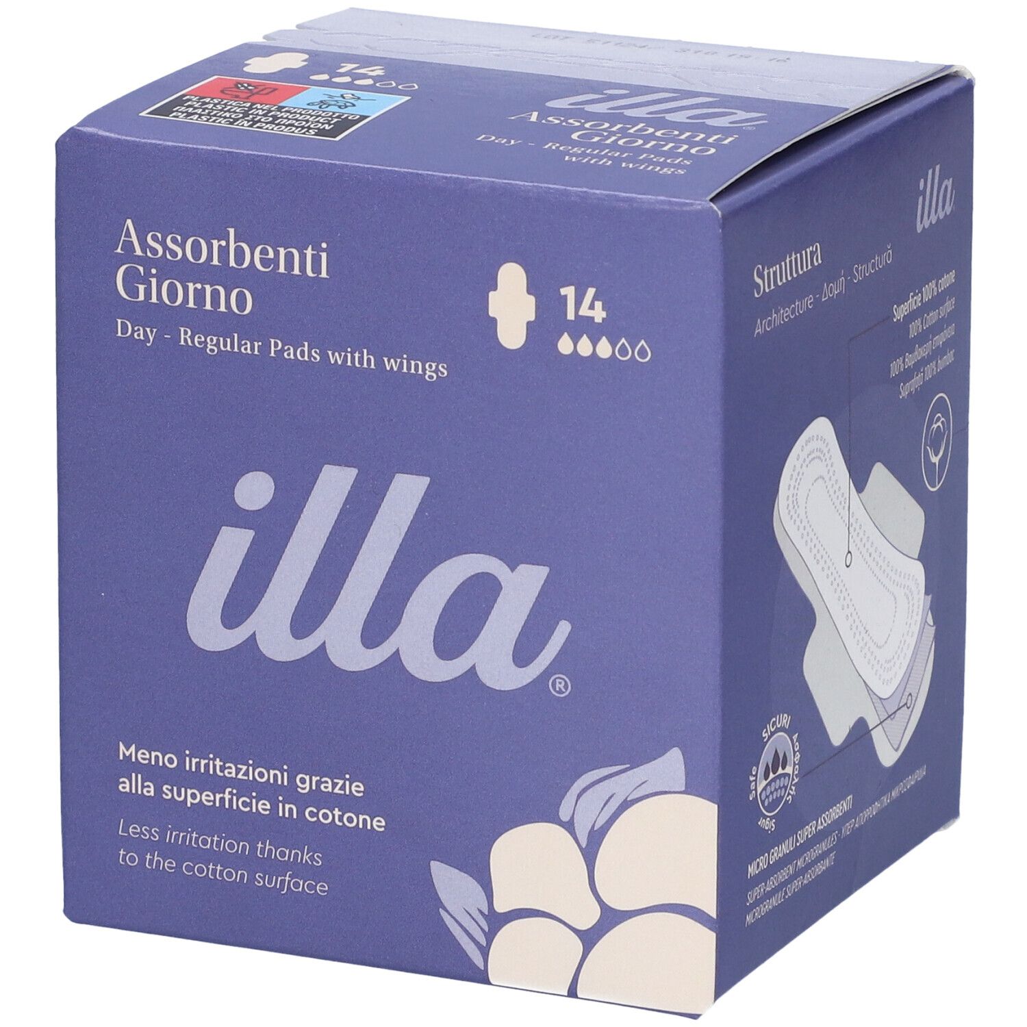 Illa® Care Daily Serviettes avec ailettes - Regular