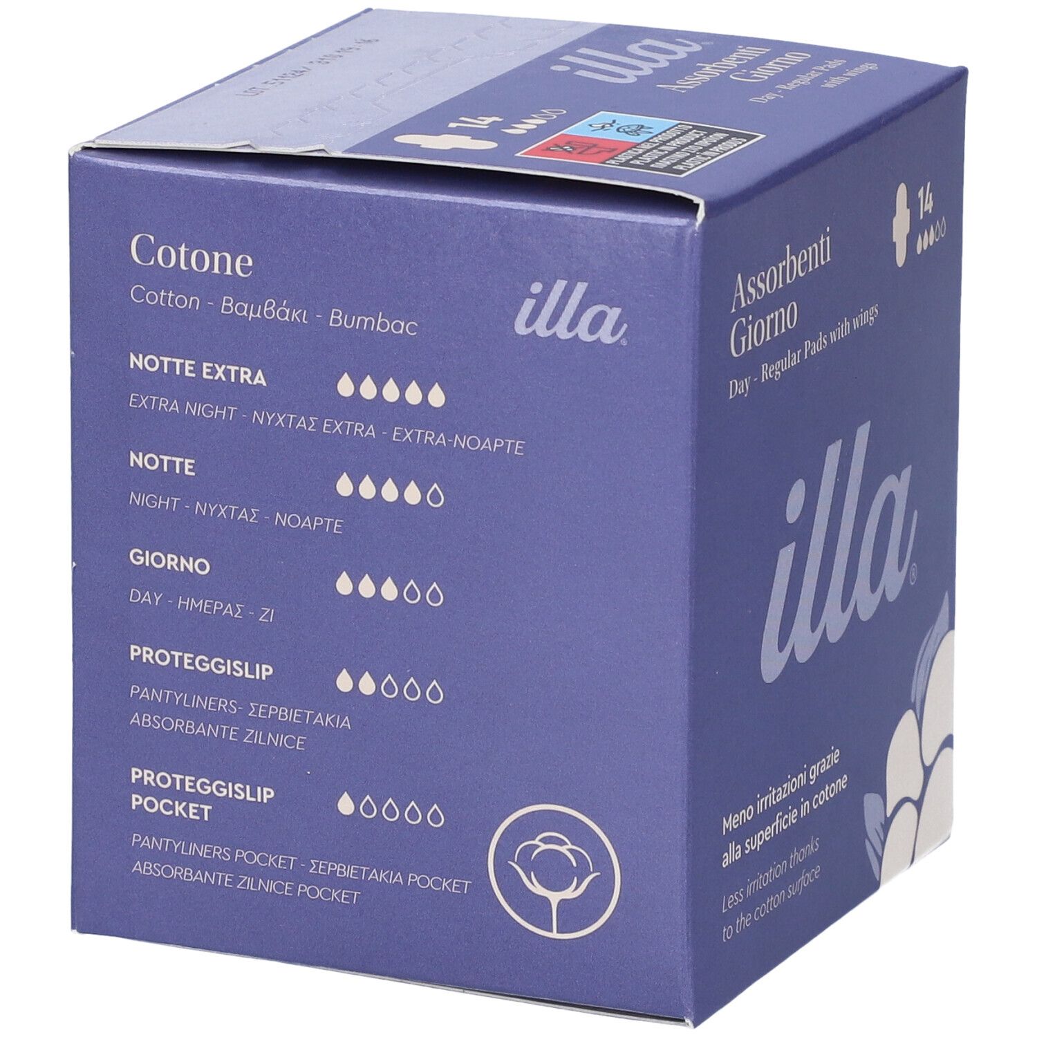  Illa® Care Daily Serviettes avec ailettes - Regular