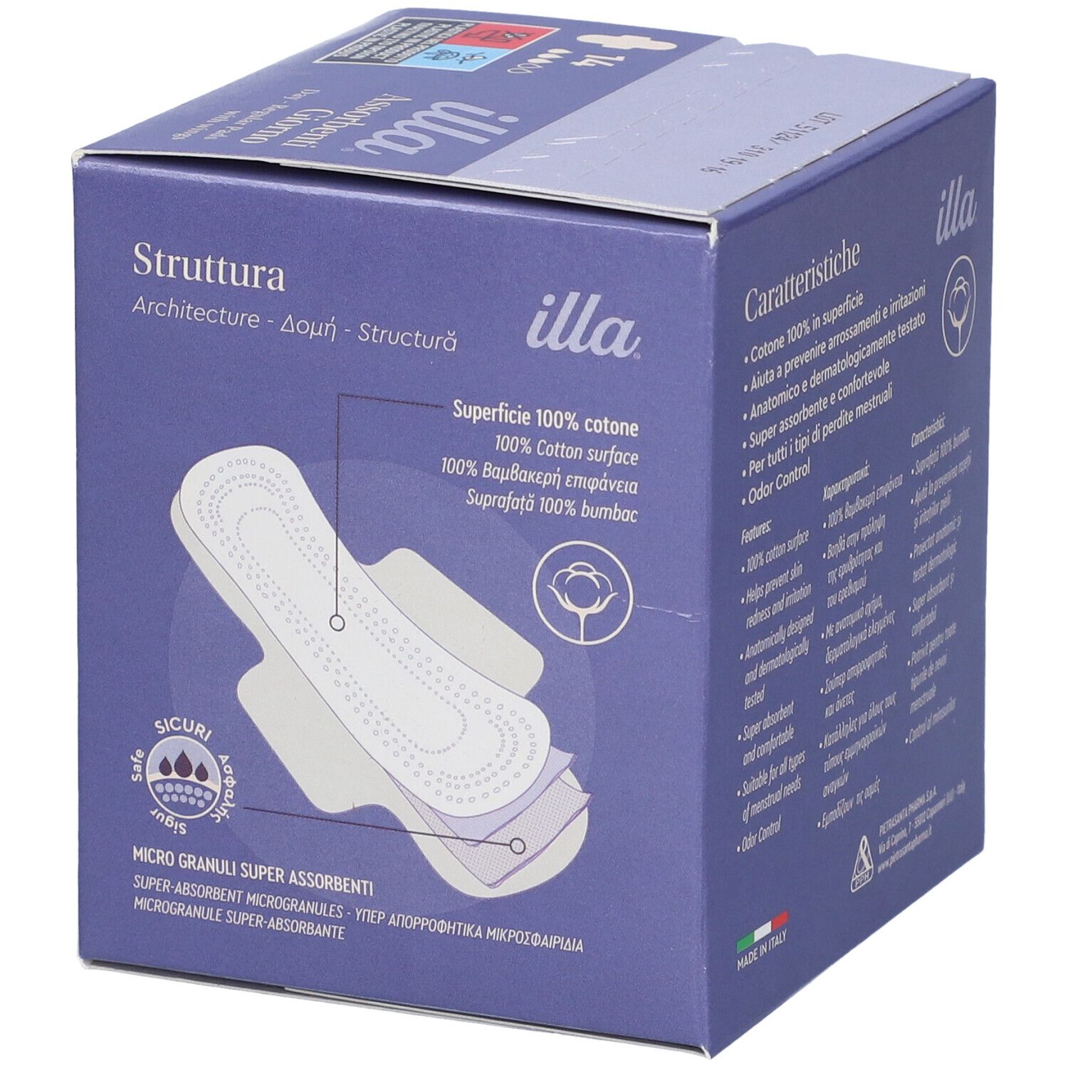  Illa® Care Daily Serviettes avec ailettes - Regular