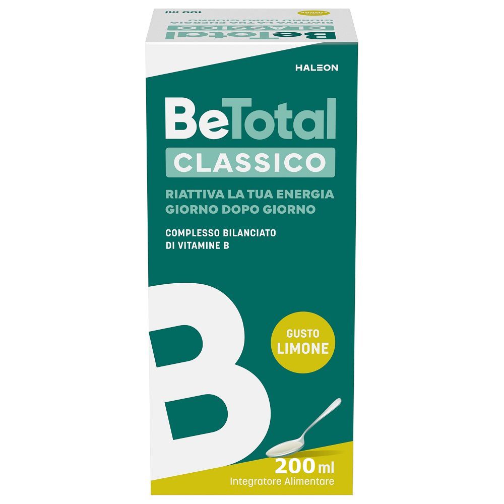 Emballage du sirop BeTotal Classico saveur citron, vitamine B.