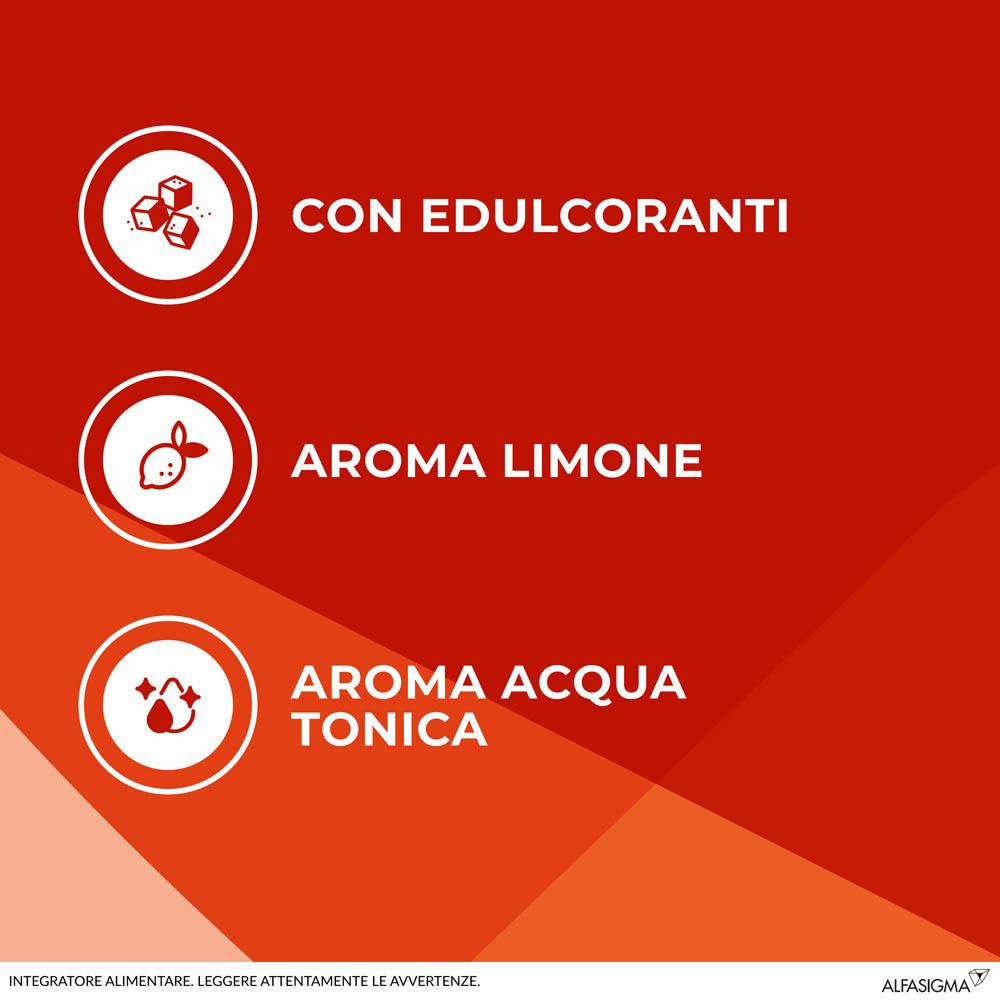 Grafik mit Aromen: Mit Süßstoffen, Zitronenaroma, Tonic-Wasser-Aroma.