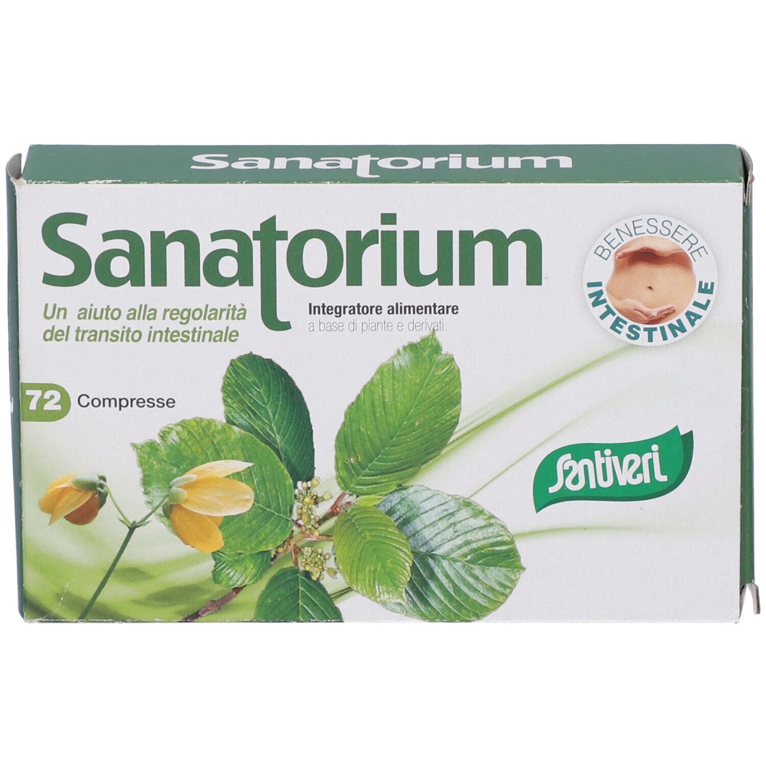 Dos de la boîte "Sanatorium". Texte en italien. Contient des informations sur les ingrédients et le dosage.