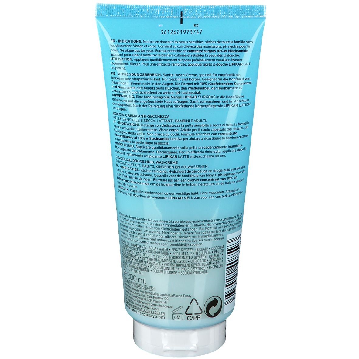 LA ROCHE POSAY LIPIKAR SURGRAS Douche-crème