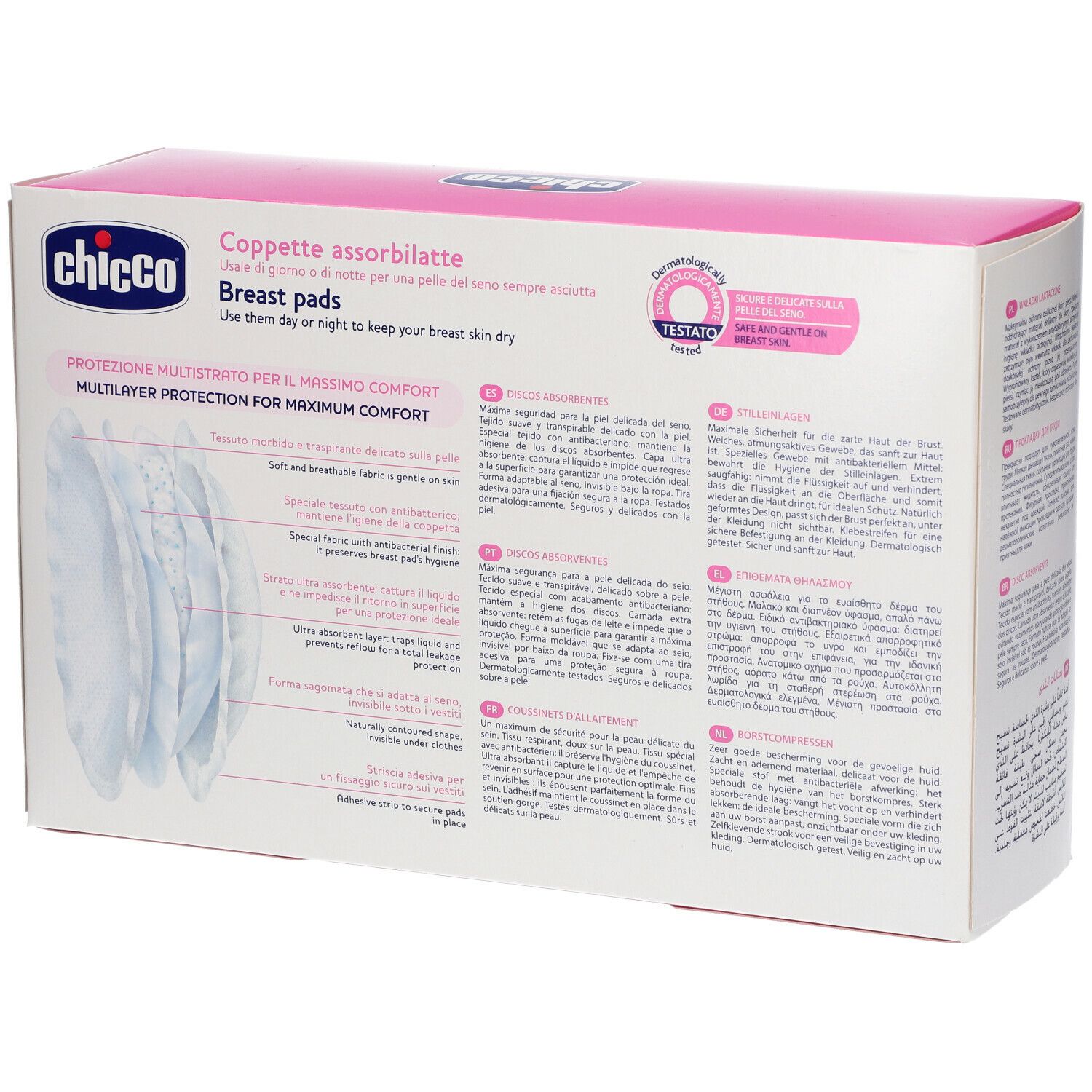 Chicco® Coussins absorbants antibactériens pour la poitrine