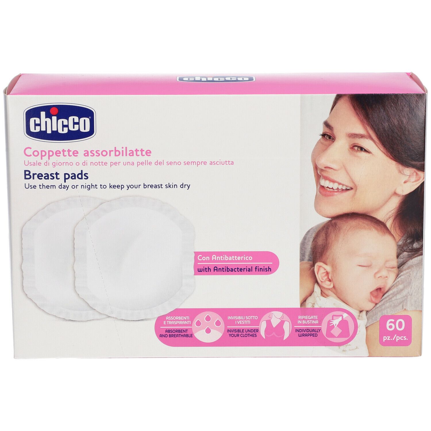 Chicco® Coussins absorbants antibactériens pour la poitrine