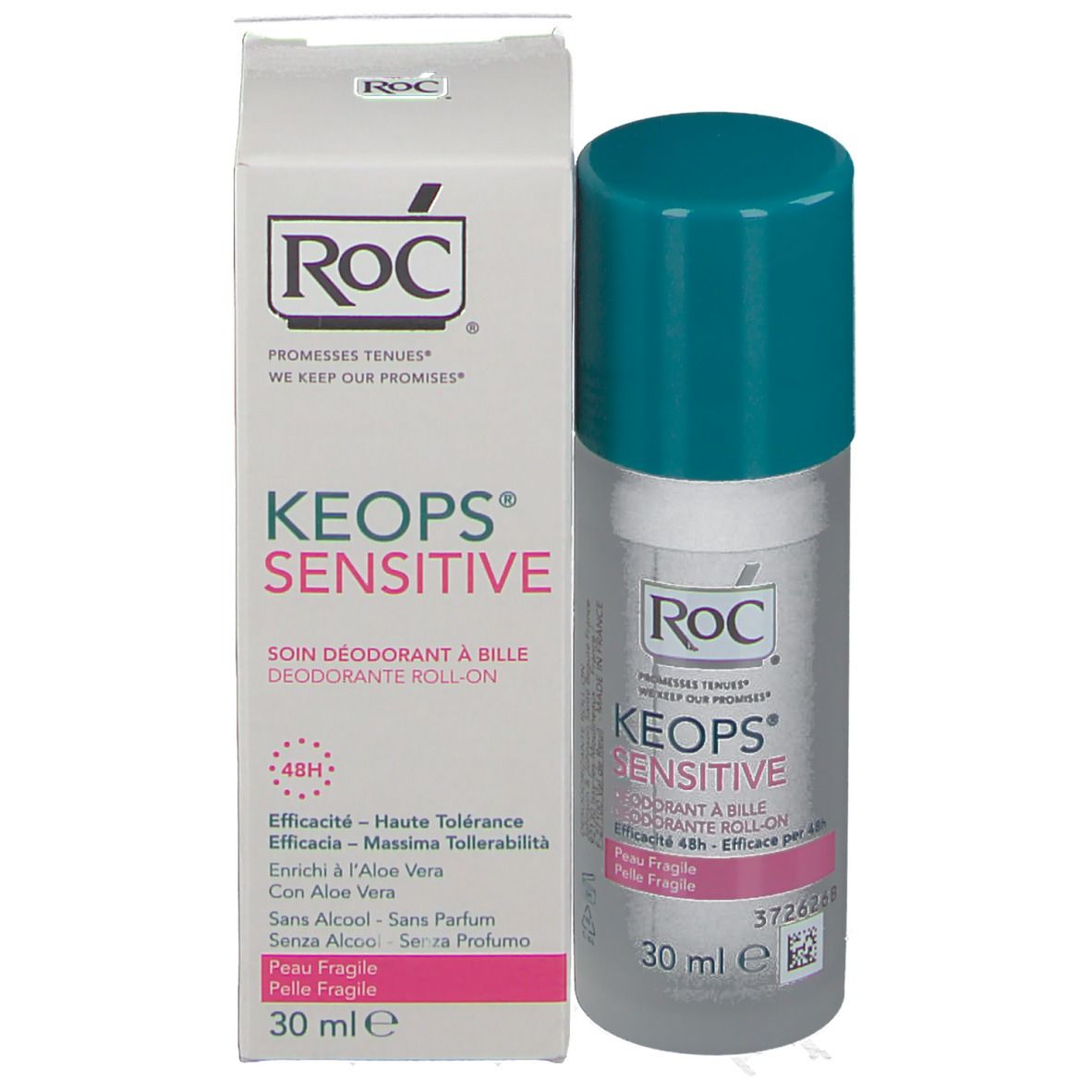RoC® Keops® Deoroller auf empfindlicher, zerbrechlicher Haut