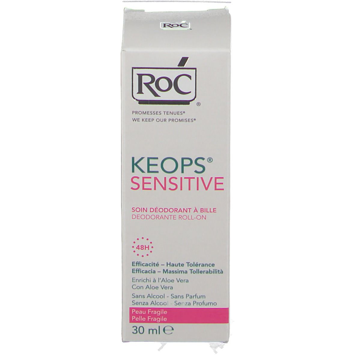 RoC® Keops® Deoroller auf empfindlicher, zerbrechlicher Haut
