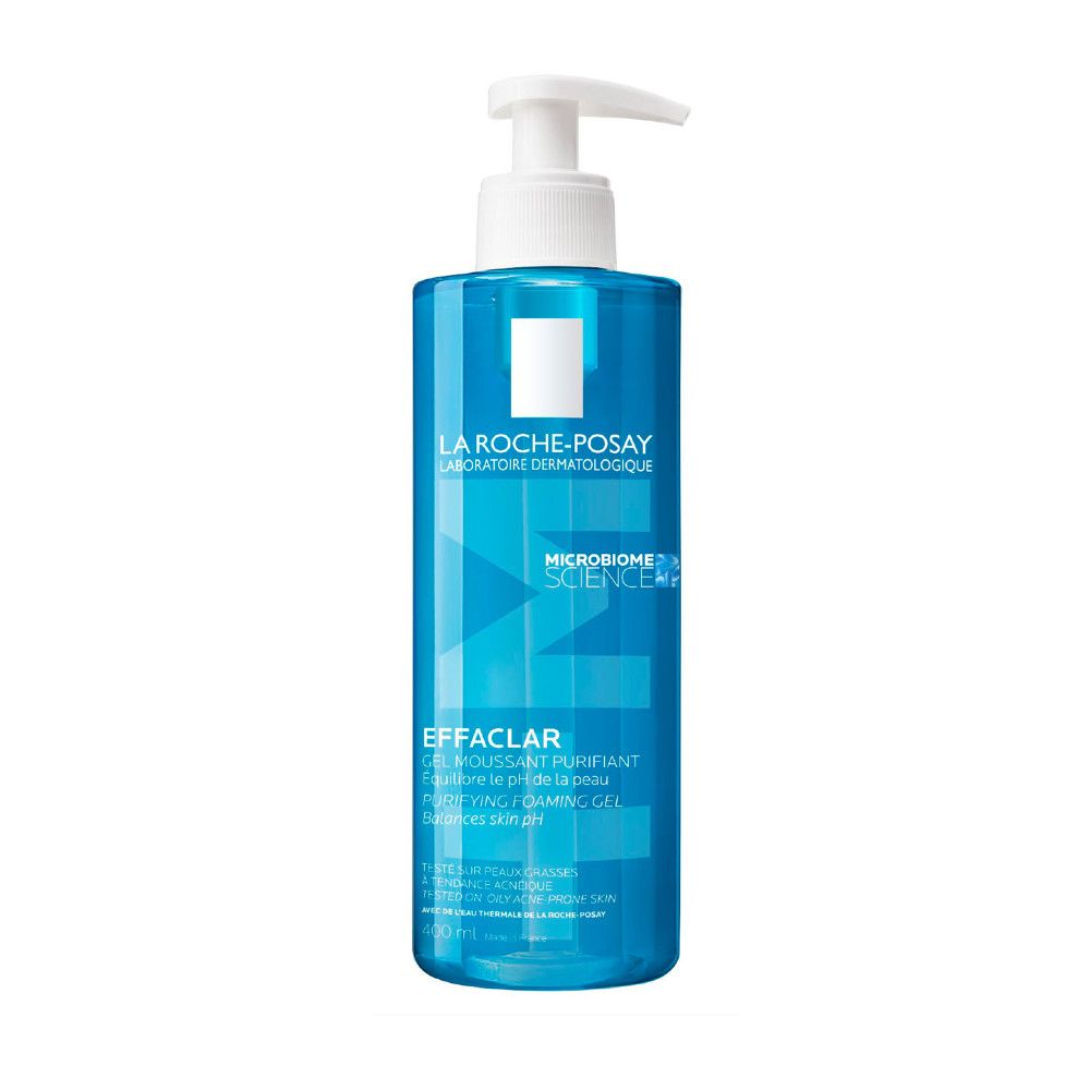 La Roche-Posay Effaclar Reinigungsgel in blauem Pumpspender.