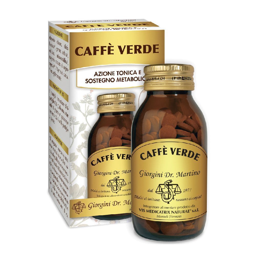 Zwei Flaschen Caffe' Verde und eine Schachtel. Aufschrift: Caffe' Verde, Azione tonica e sostegno metabolico.