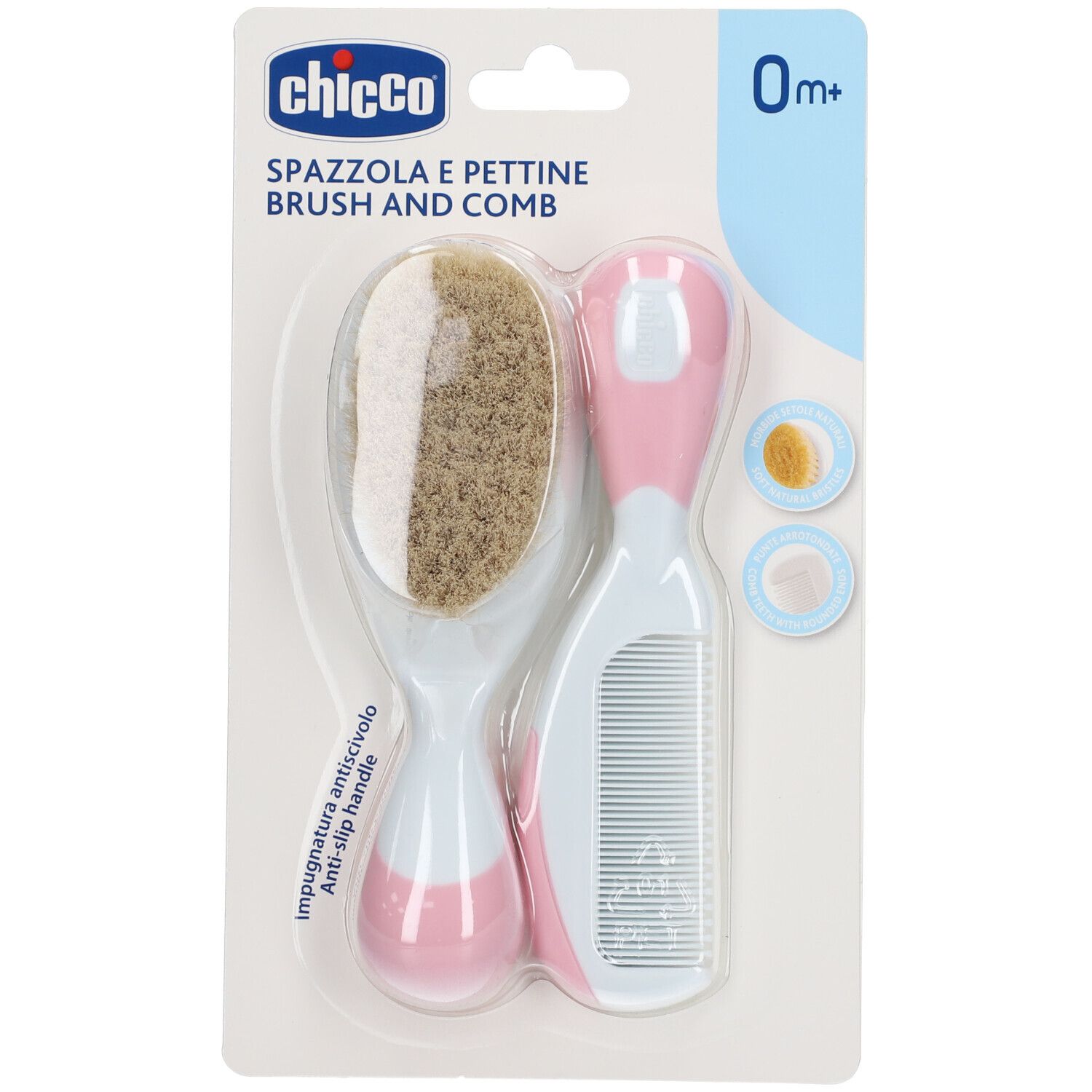 Chicco® Nylonbürste und -kamm 0+ Rosa