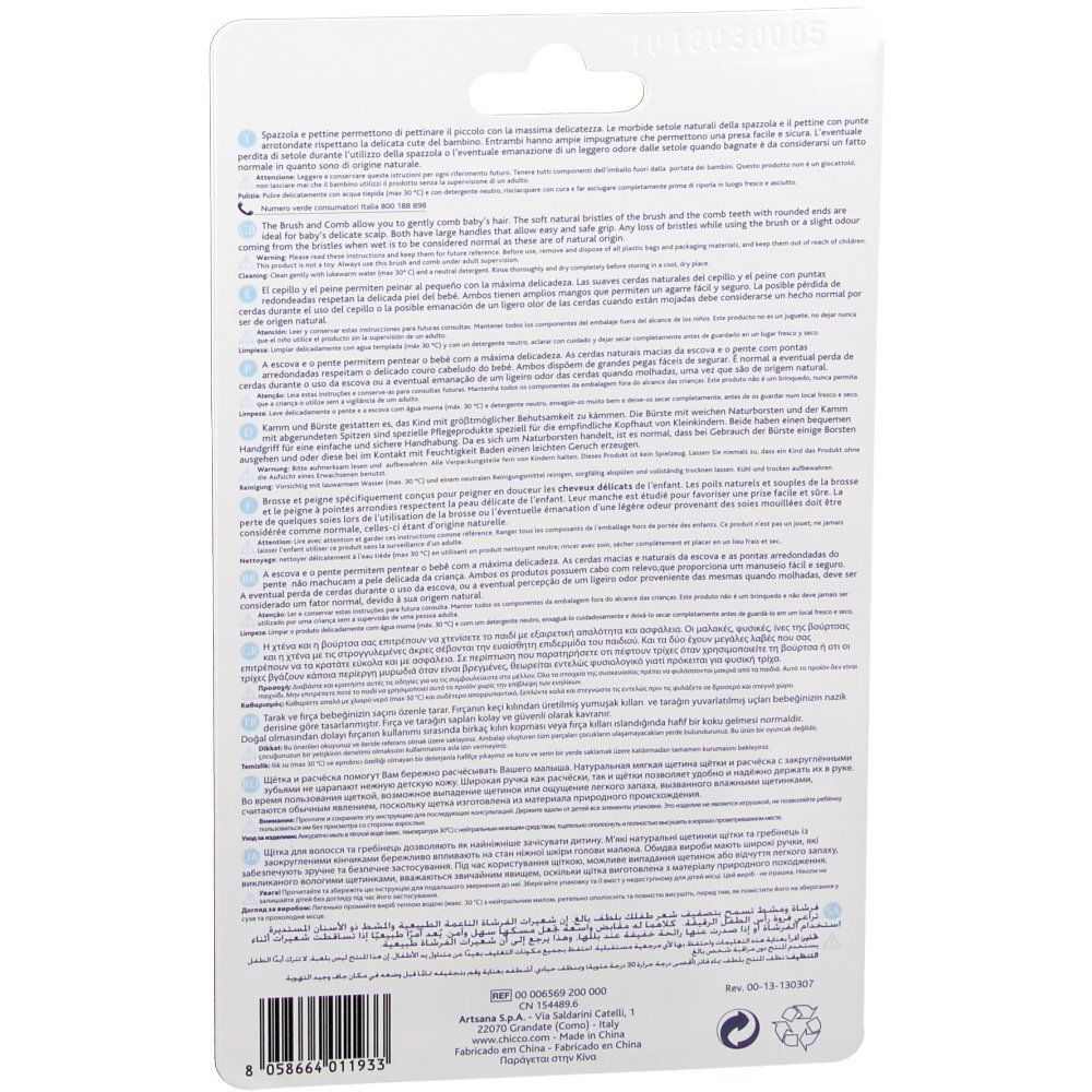 Chicco® Brosse et peigne en Nylon 0+ Bleu clair