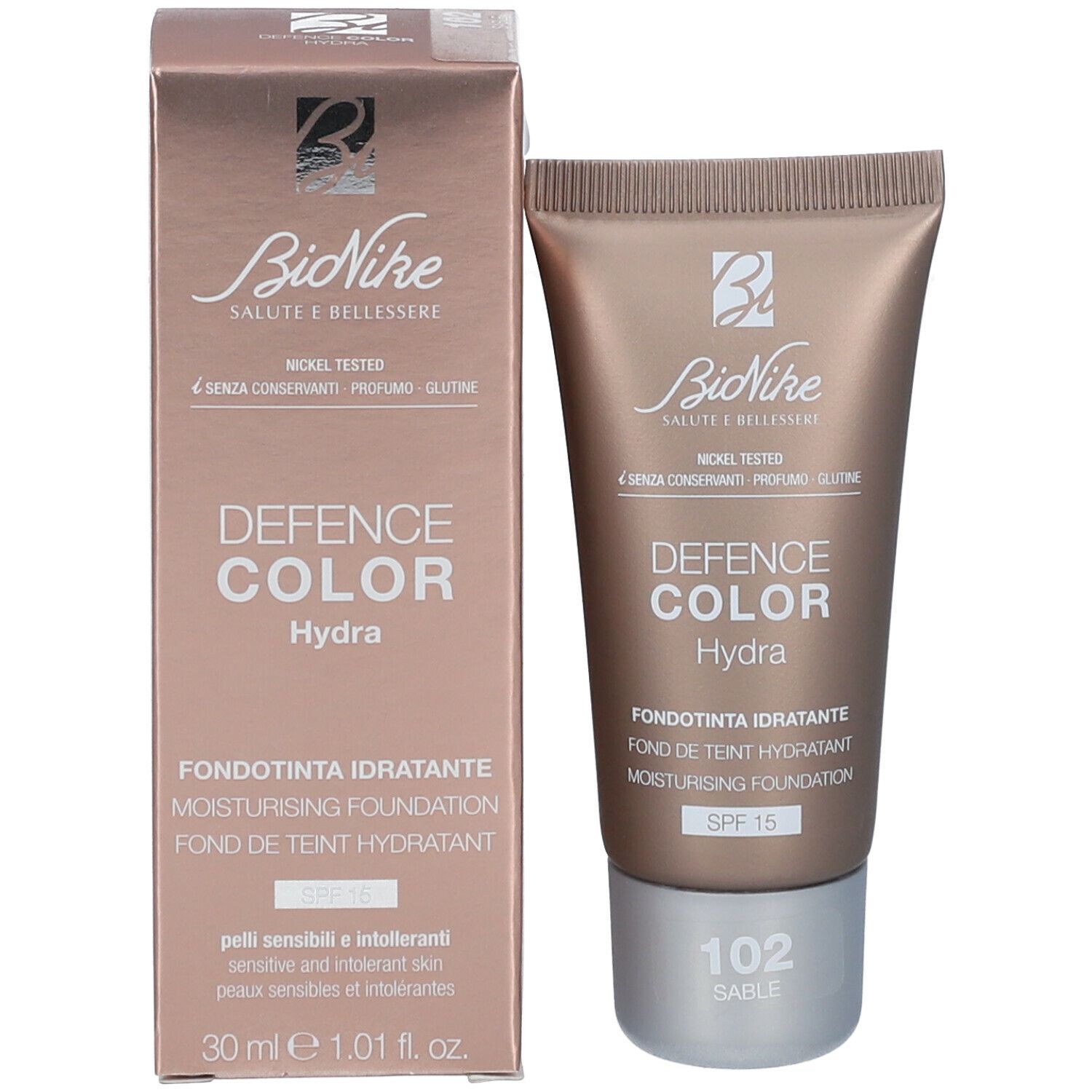 BioNike Defence Color Hydra feuchtigsspendende Foundation 102 Sand