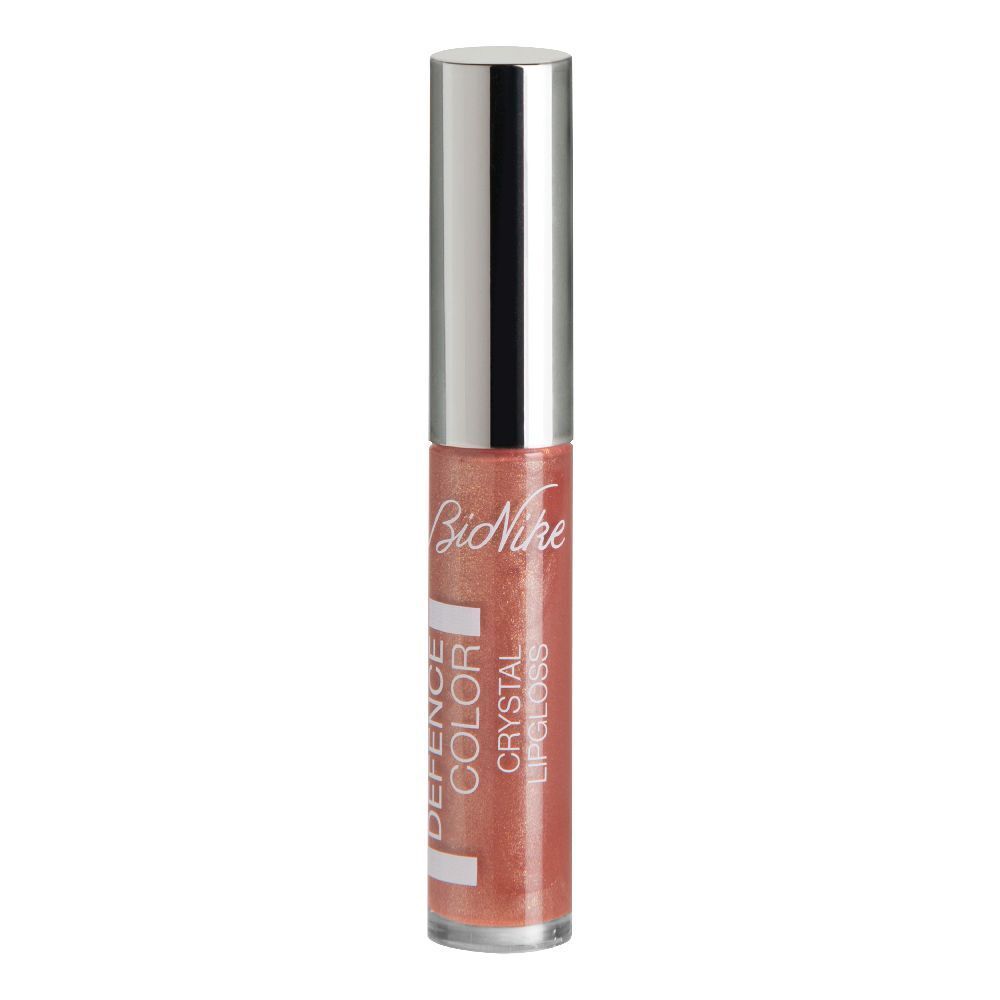 Gloss à lèvres avec bouchon argenté. Inscription: DEFENCE COLOR CRYSTAL LIPGLOSS. Couleur: Brun.