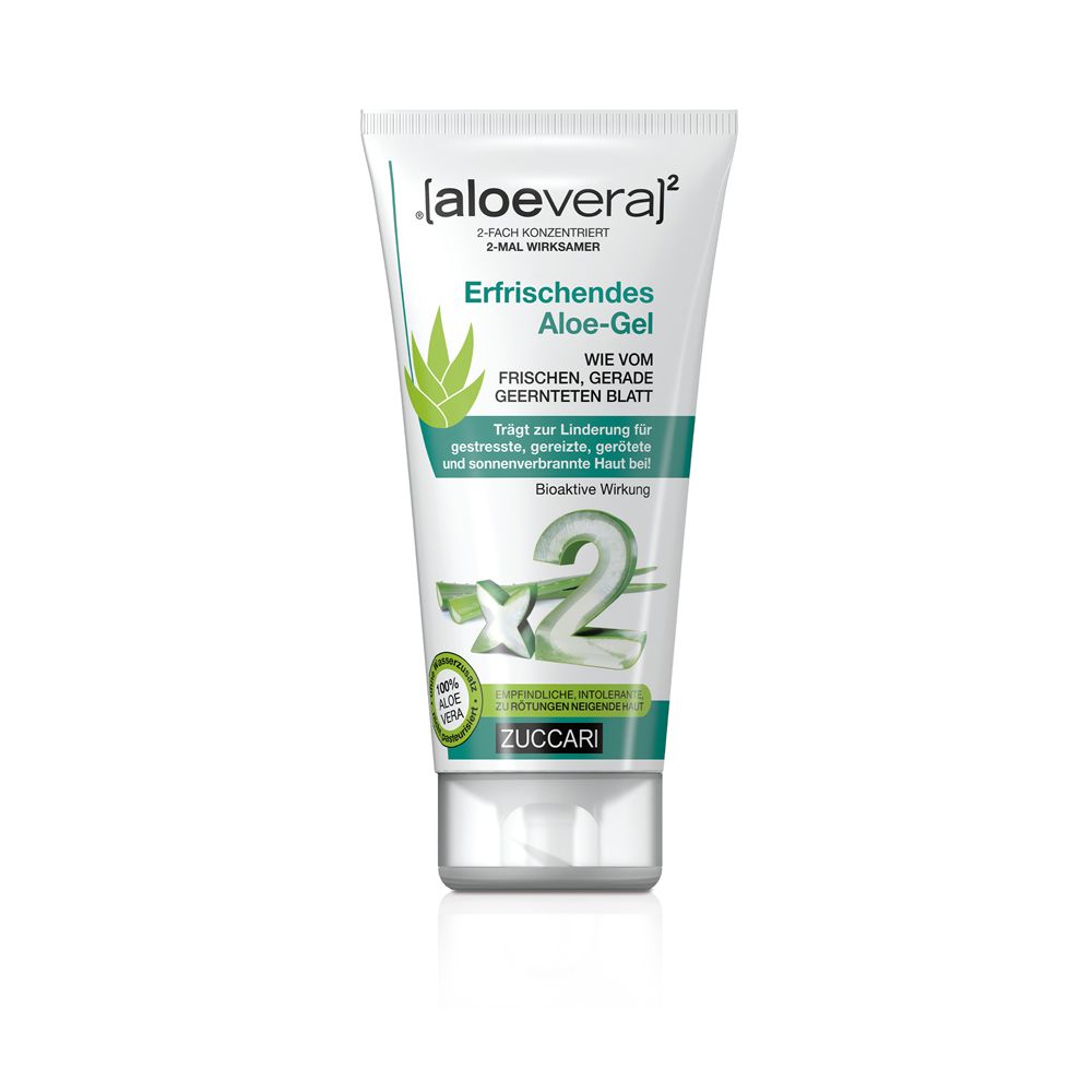 Tube mit erfrischendem Aloe Vera Gel, 2-fach konzentriert. ZUCCARI Marke.