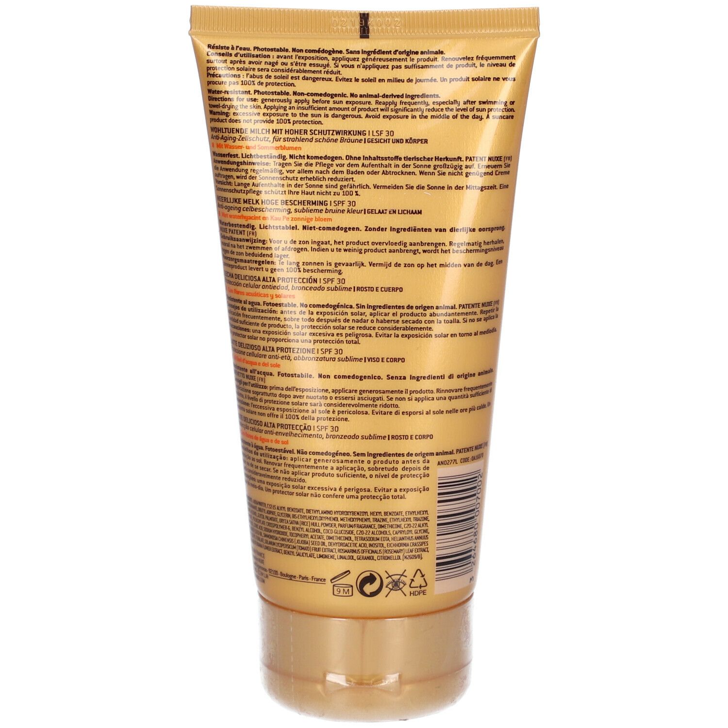 Nuxe Sun Delicious Gesichts- und Körpermilch SPF30