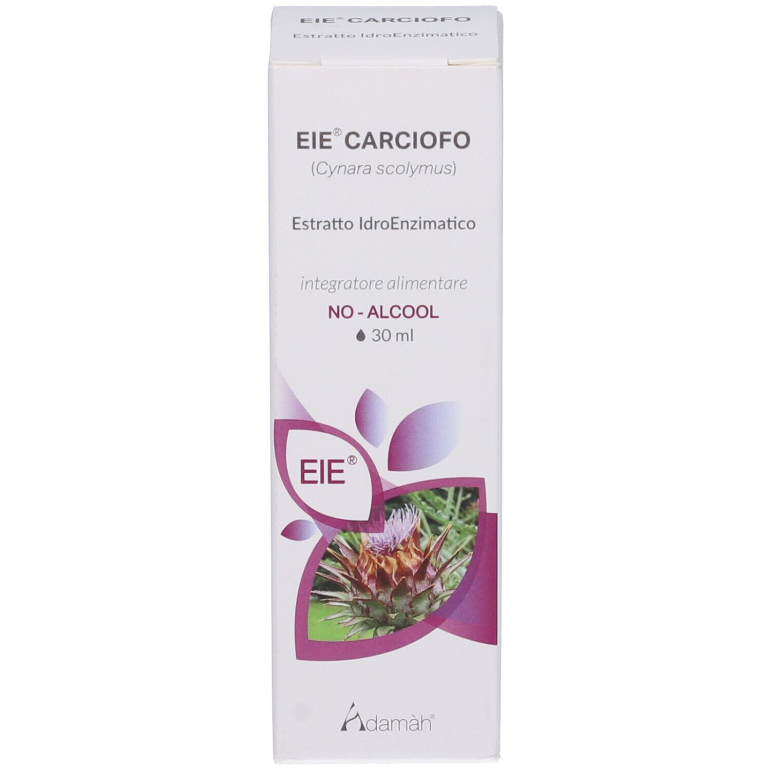 Emballage. Inscription: EIE Carciofo, extrait d'artichaut, 30 ml.