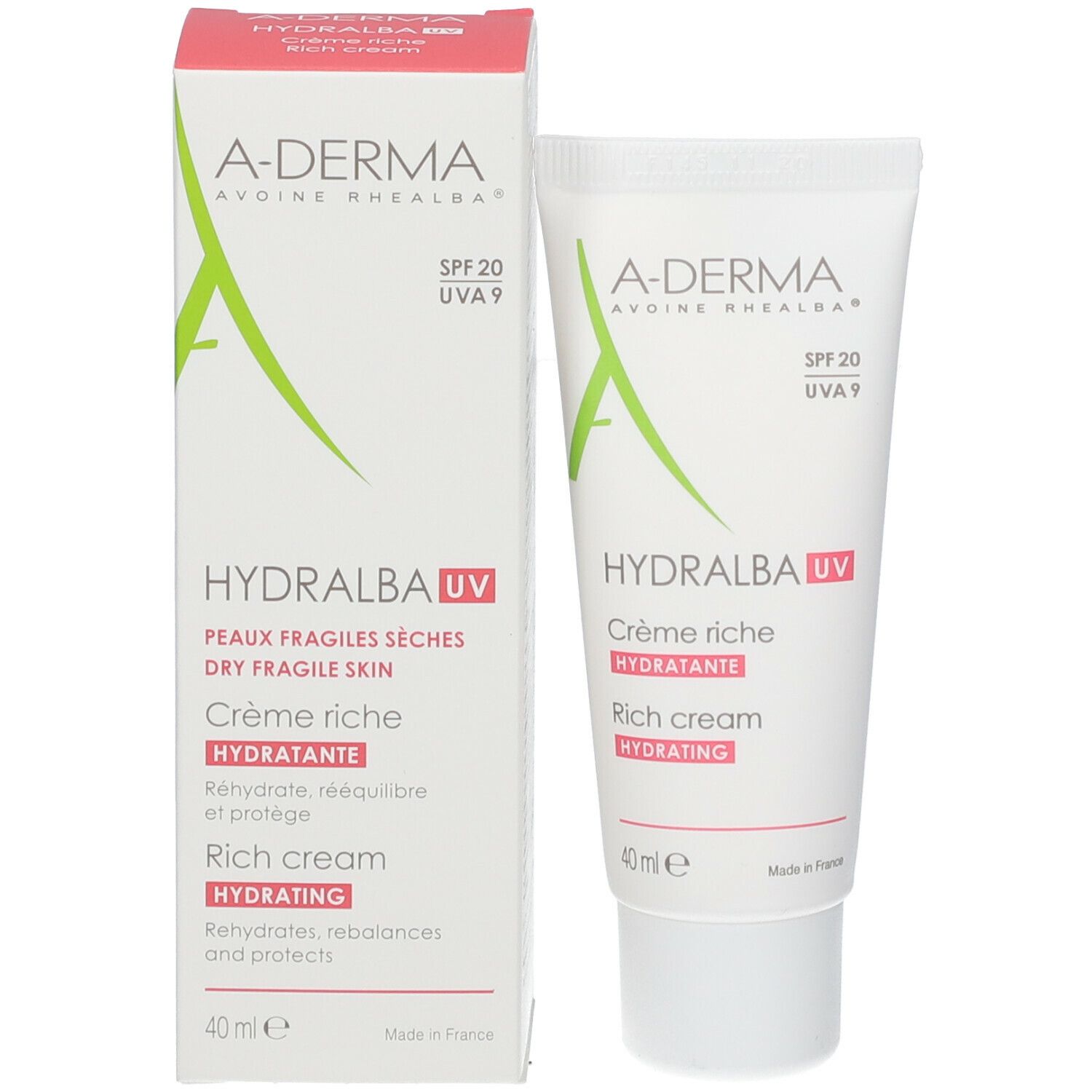 A-Derma Hydralba UV crème hydratante riche SPF 20