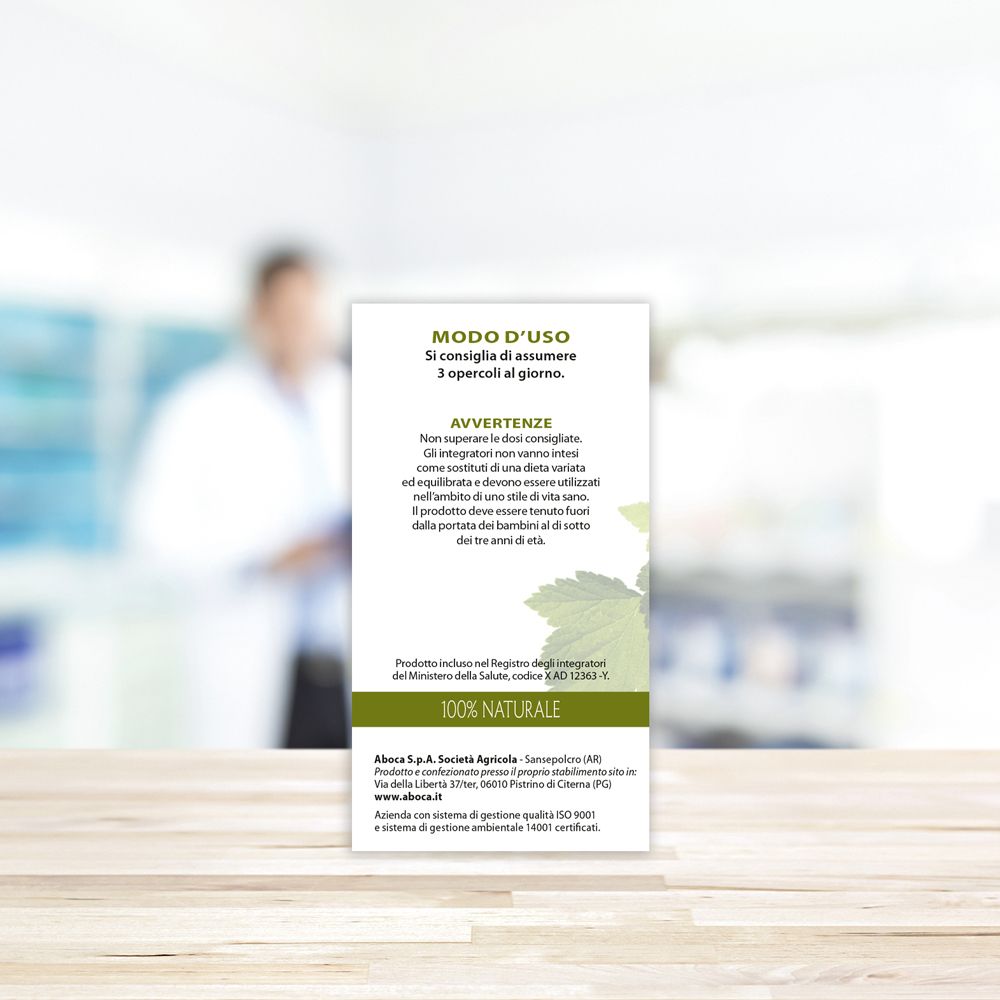 Dos de l'emballage du produit. Texte : mode d'emploi, 100% naturel.