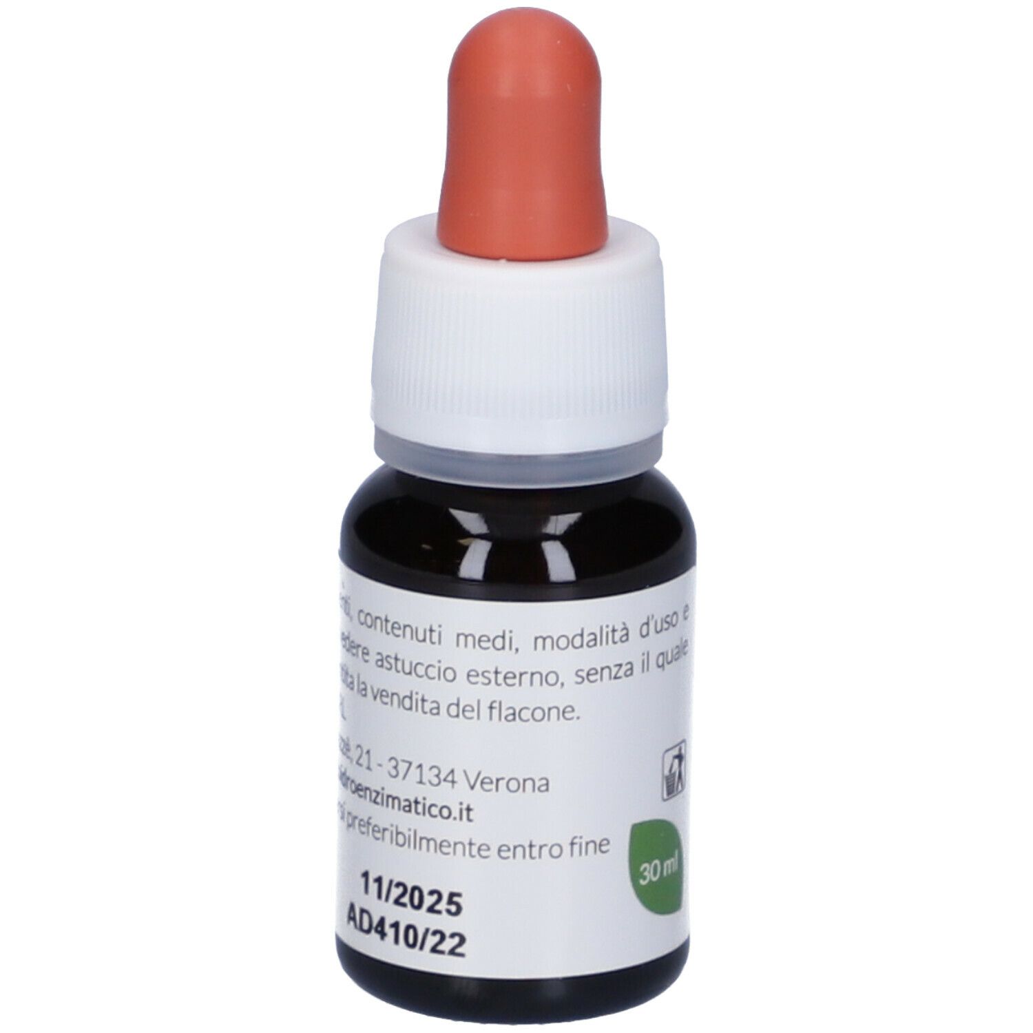 Braune Glasflasche mit Tropfer. Aufschrift: EIE Lavanda, 30 ml. Verfallsdatum 11/2025.