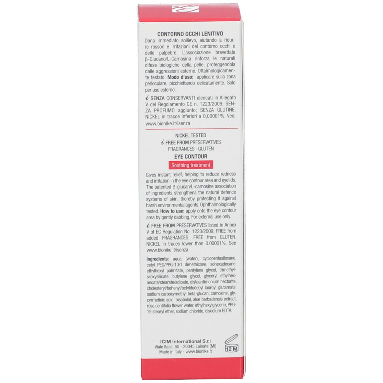 BioNike DEFENCE TOLERANCE Contour des Yeux Apaisant