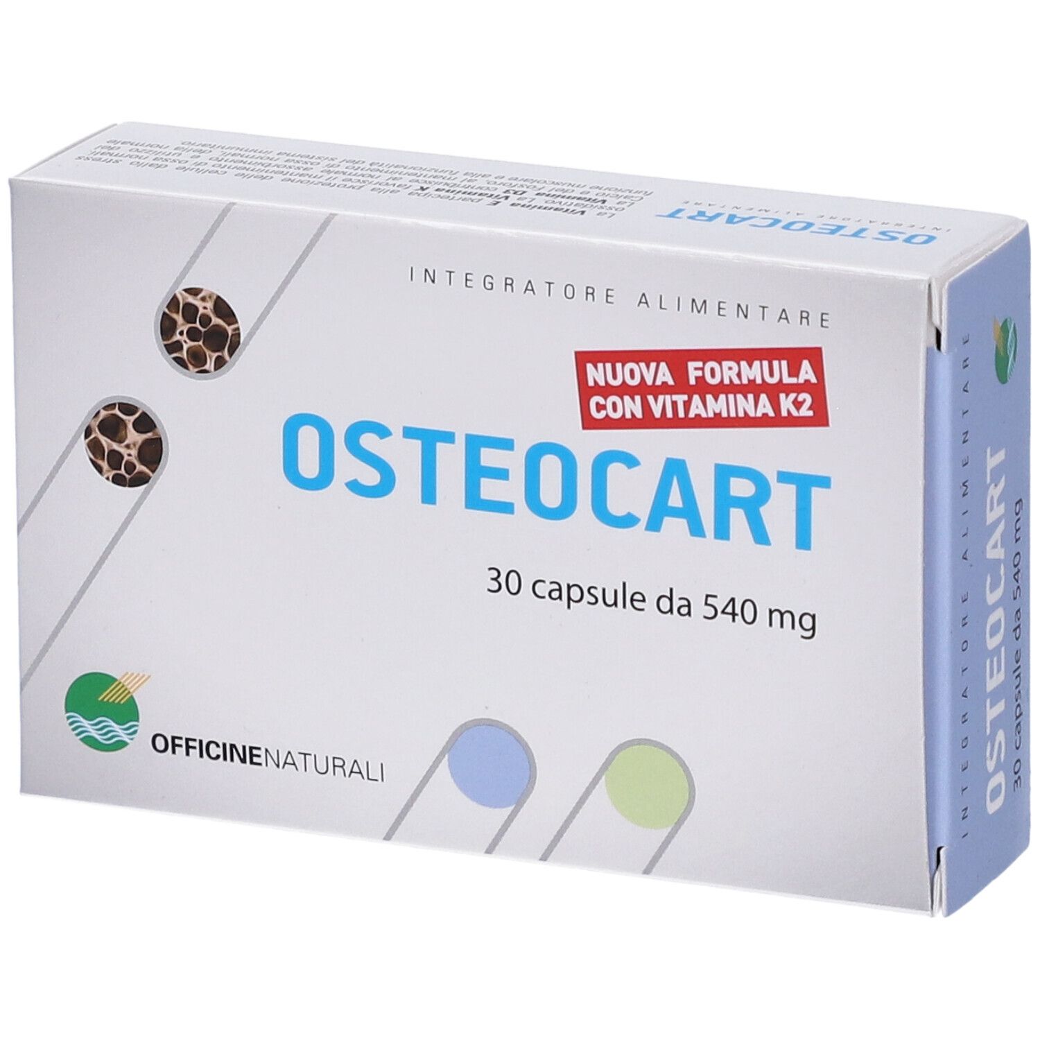 Osteocart 30 Kapseln Schachtel mit Vitamin K2.