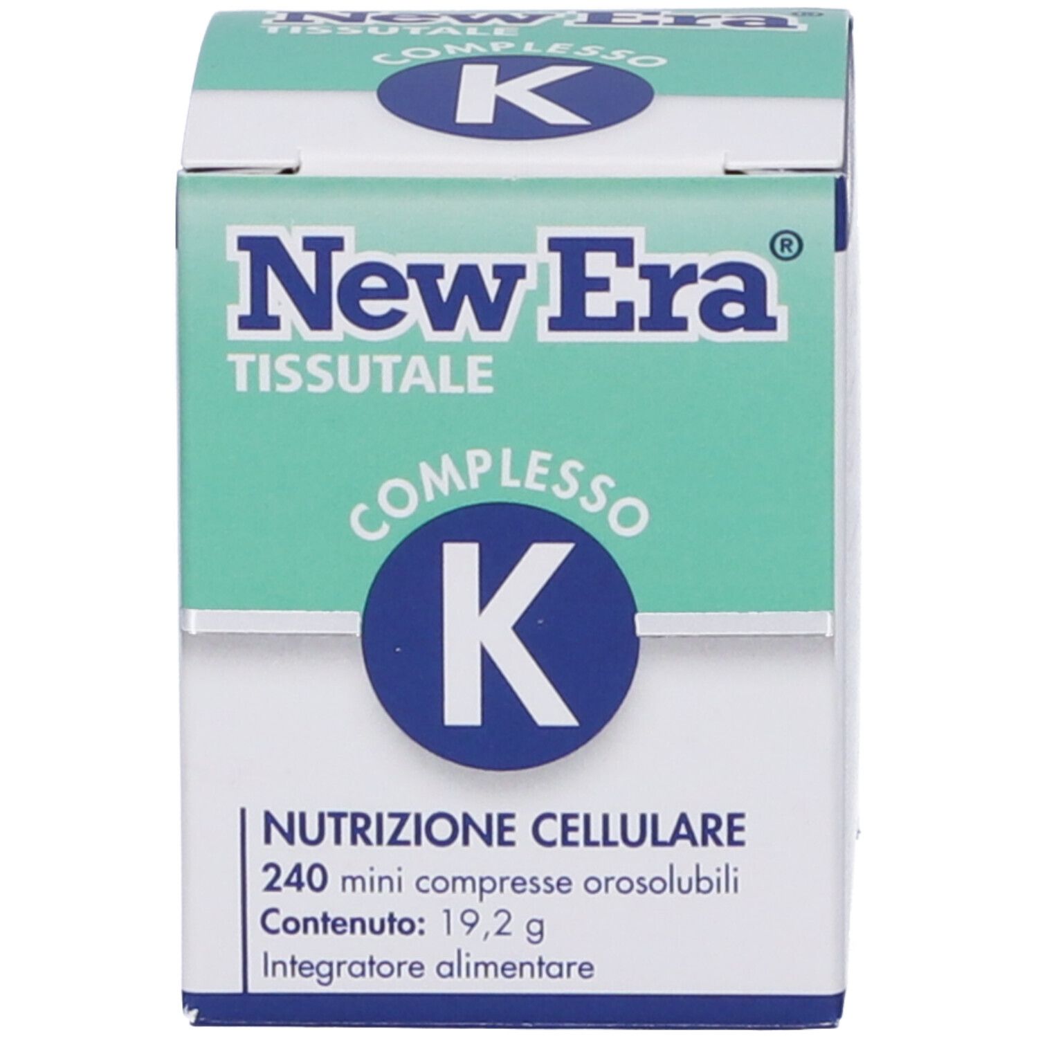 New Era Complexe K : boîte en carton de 240 mini-comprimés orodispersibles.