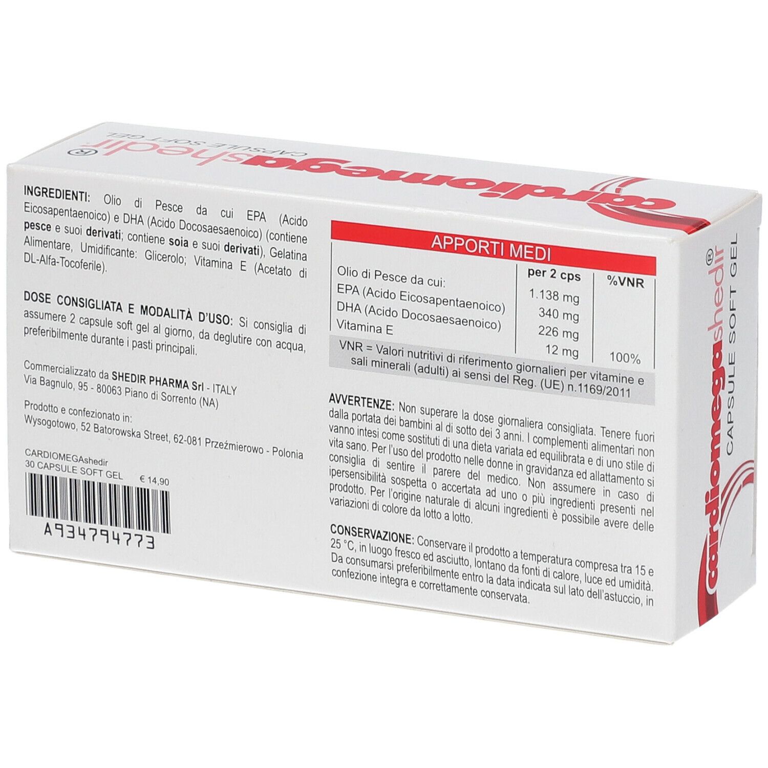 CARDIOMEGA SHEDIR 30CPS MOLLI