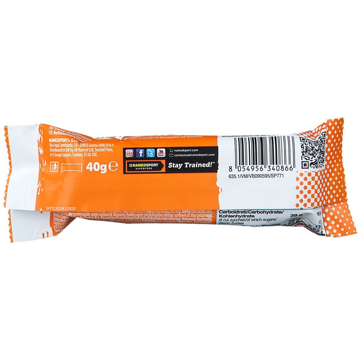 NAMEDSPORT® Barre protéinée croustillante Rêve de noix de coco
